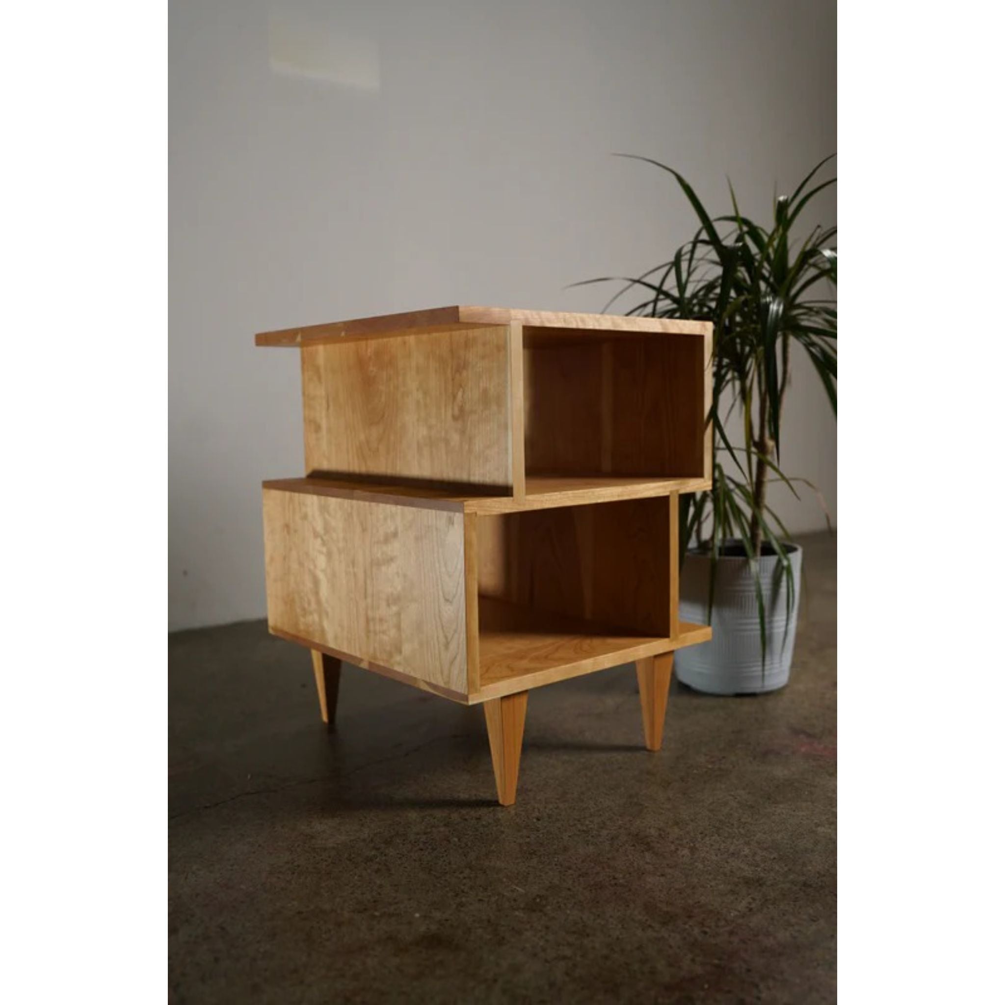 3-Tier Offstack End Table ET11 Full Side View by Tomfoolery Wood Co