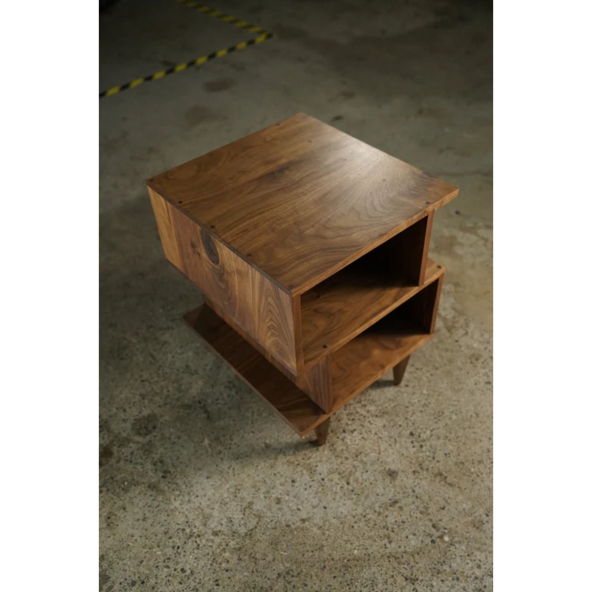 3-Tier Offstack End Table ET11 Top Side View by Tomfoolery Wood Co