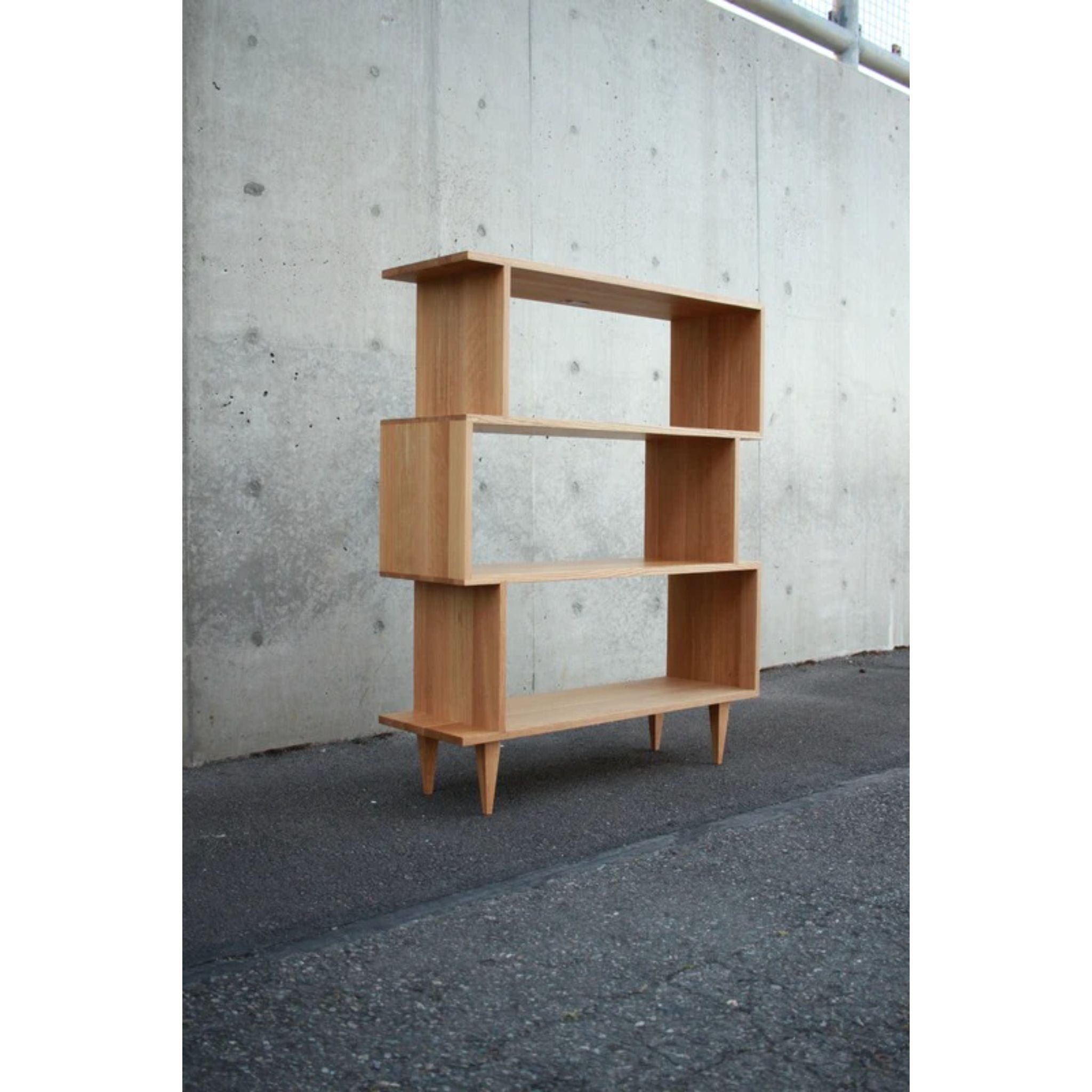 4-Tier Offstack Bookcase (TERTIARY) BC22 Full Side View by Tomfoolery Wood Co