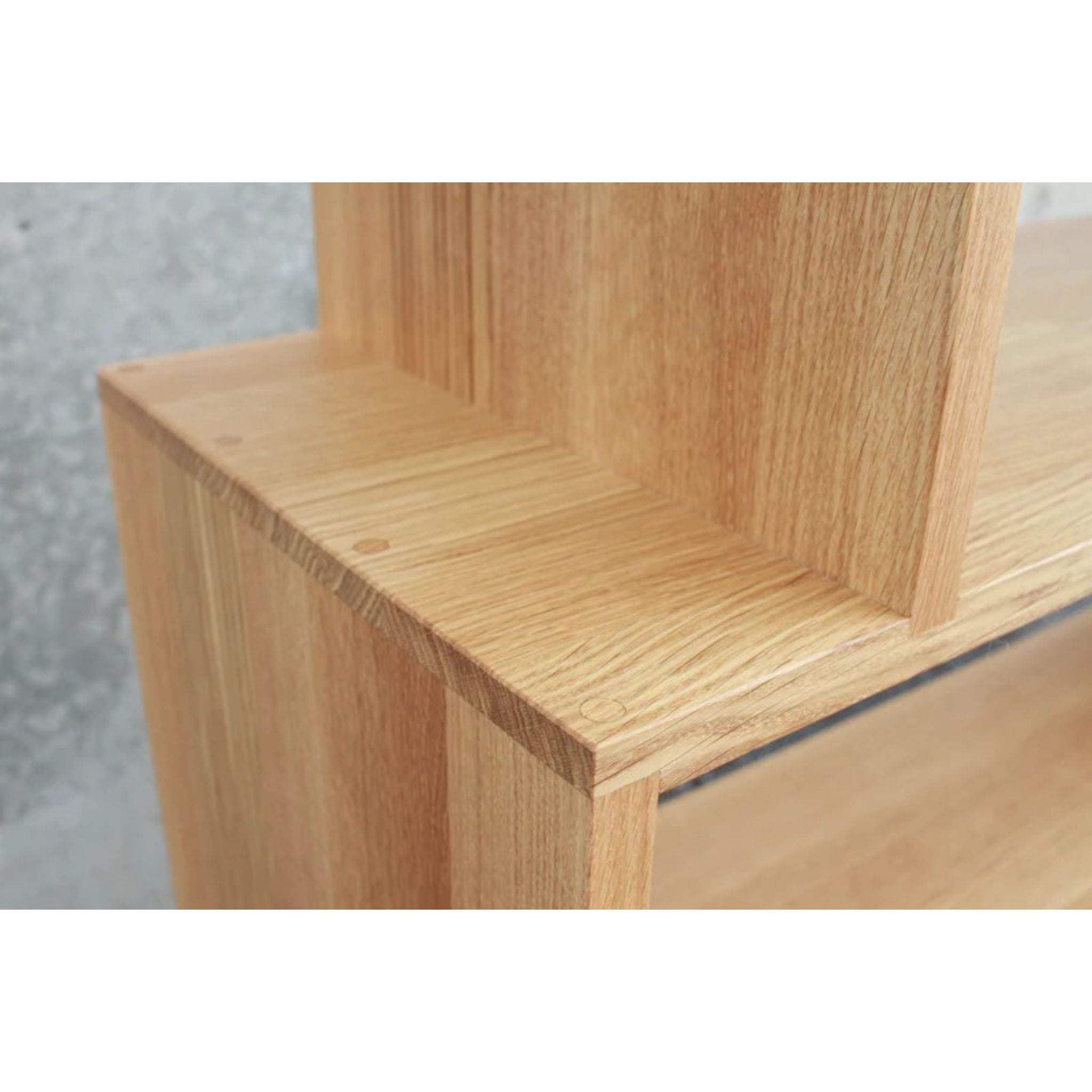 4-Tier Offstack Bookcase (TERTIARY) BC22 Left Side Corner View by Tomfoolery Wood Co