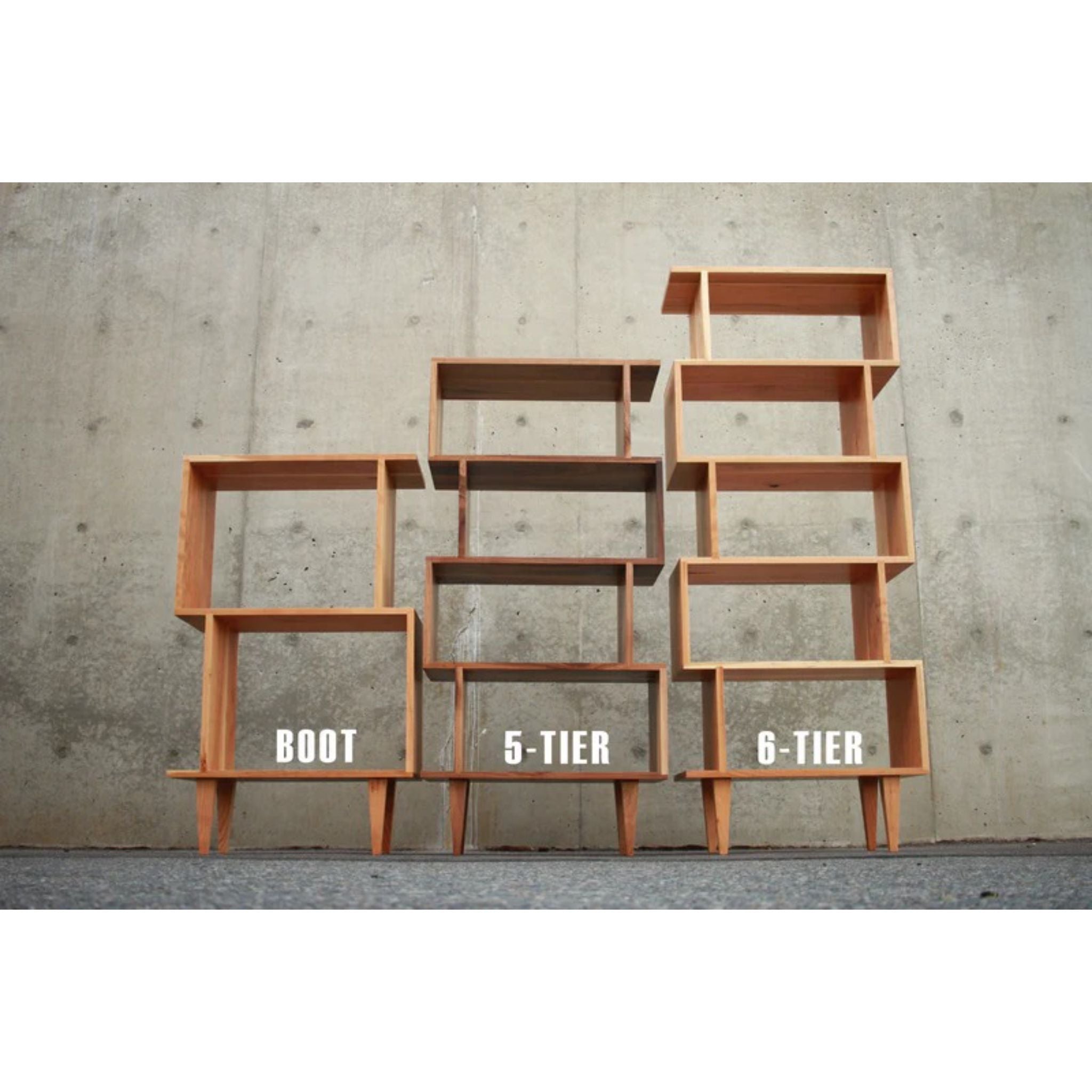 5 Tier Offstack Bookcase BC28 3 Varients Diff Size Front View 1 by Tomfoolery Wood Co