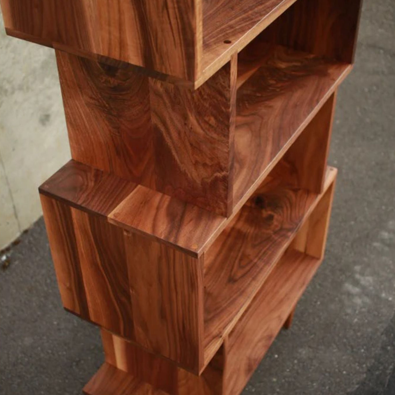 5 Tier Offstack Bookcase BC28 Left Corner Closeup View by Tomfoolery Wood Co