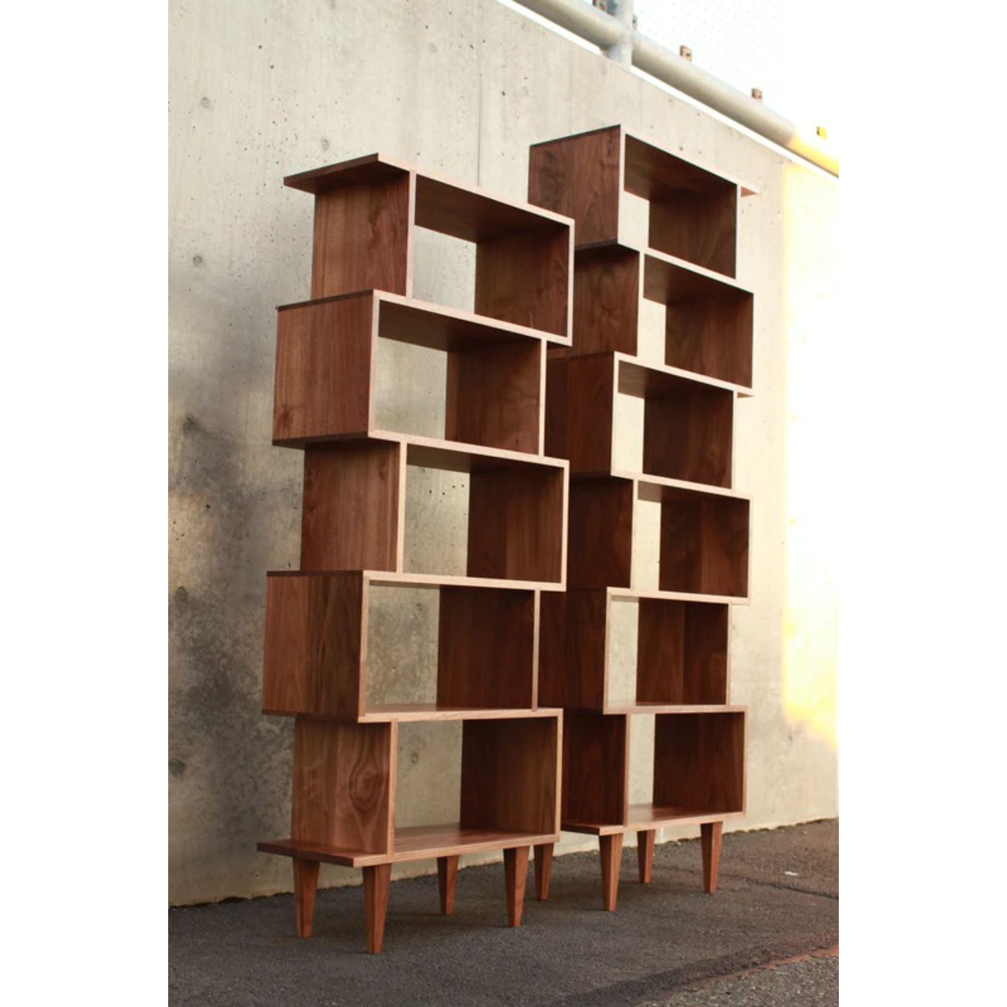 6 Tier Offstack Bookcase (TERTIARY) 2 Varients Side View by Tomfoolery Wood Co