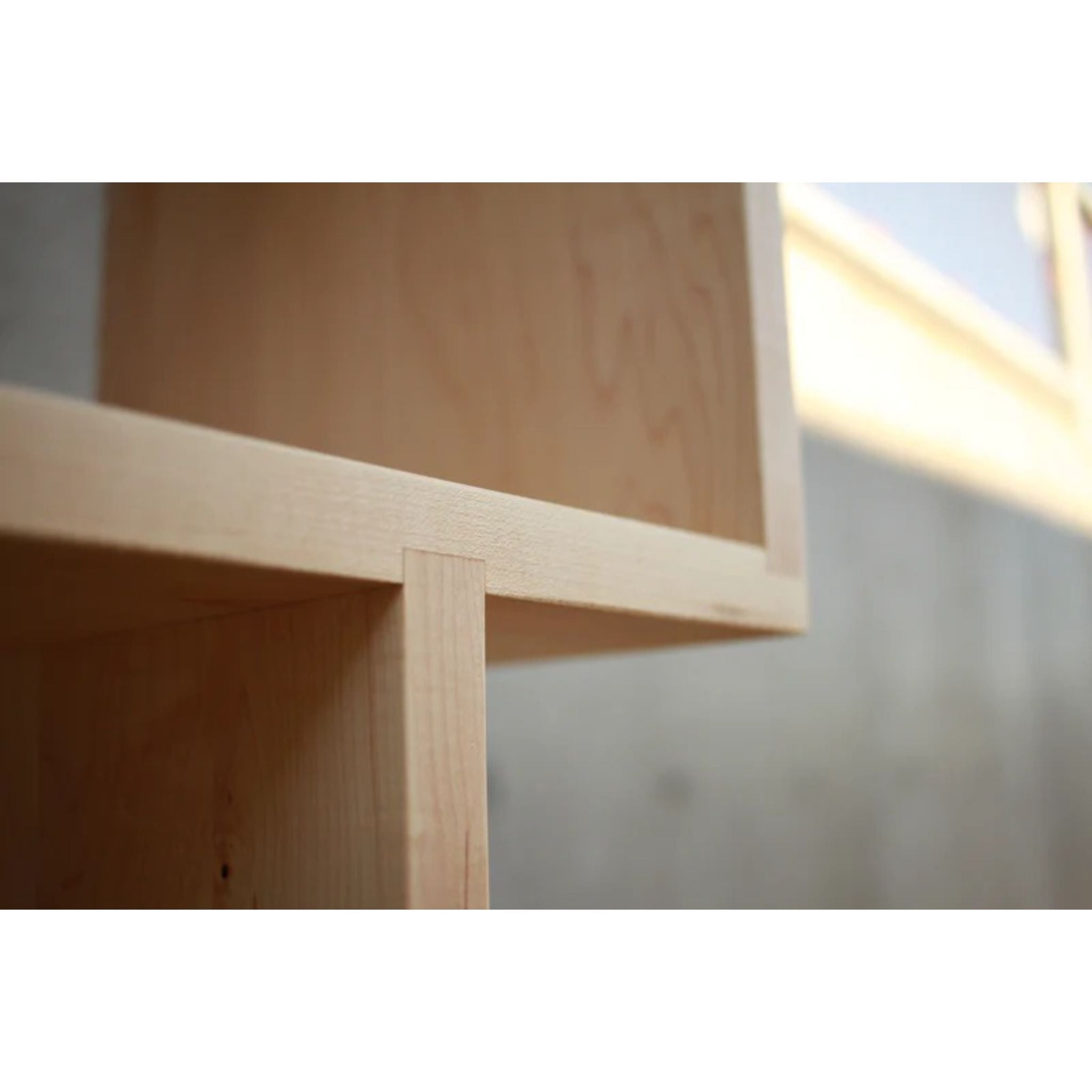 6 Tier Omni Offstack Bookcase BC31 Corner Closeup View by Tomfoolery Wood Co