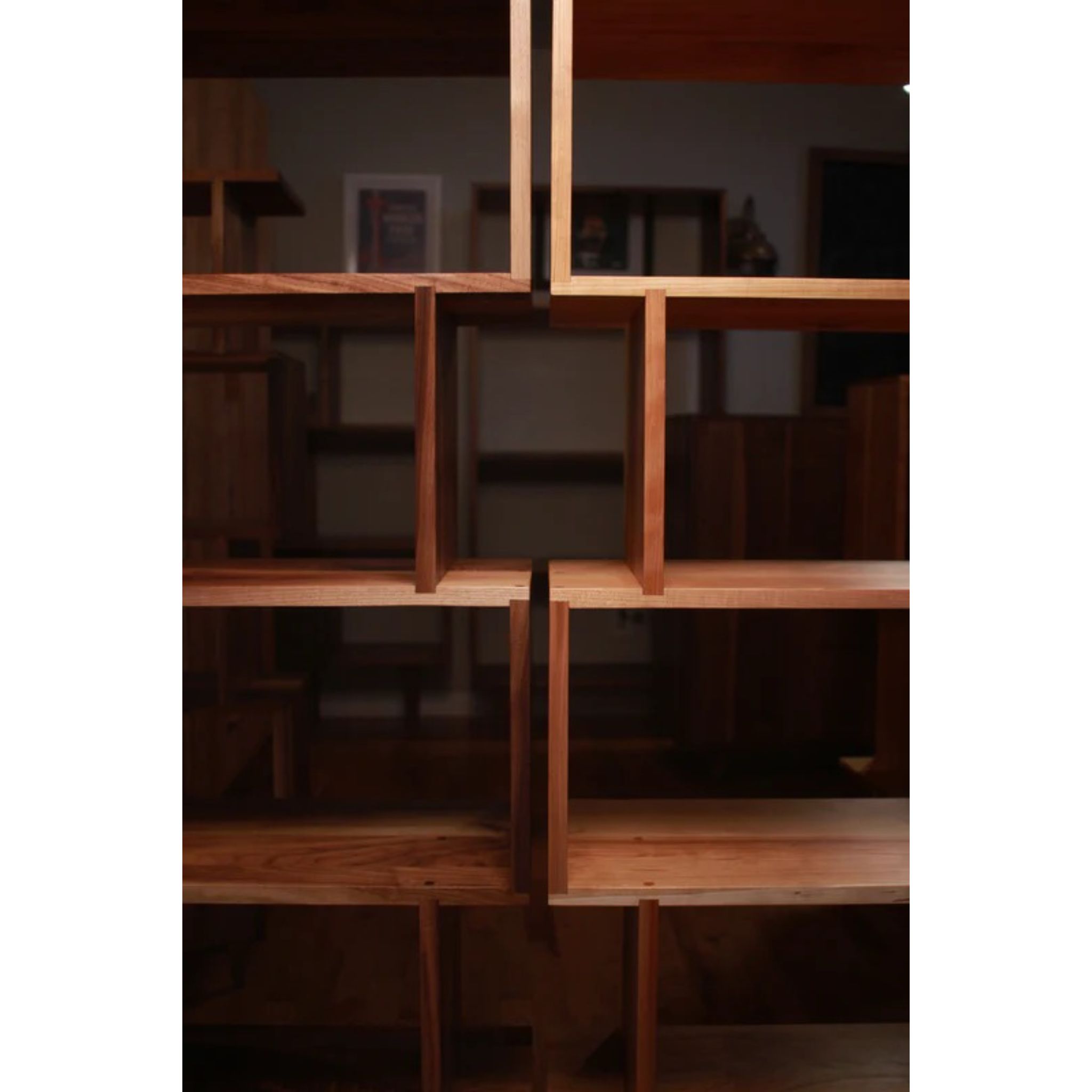 6 Tier Omni Offstack Bookcase BC31 Front Closeup View by Tomfoolery Wood Co