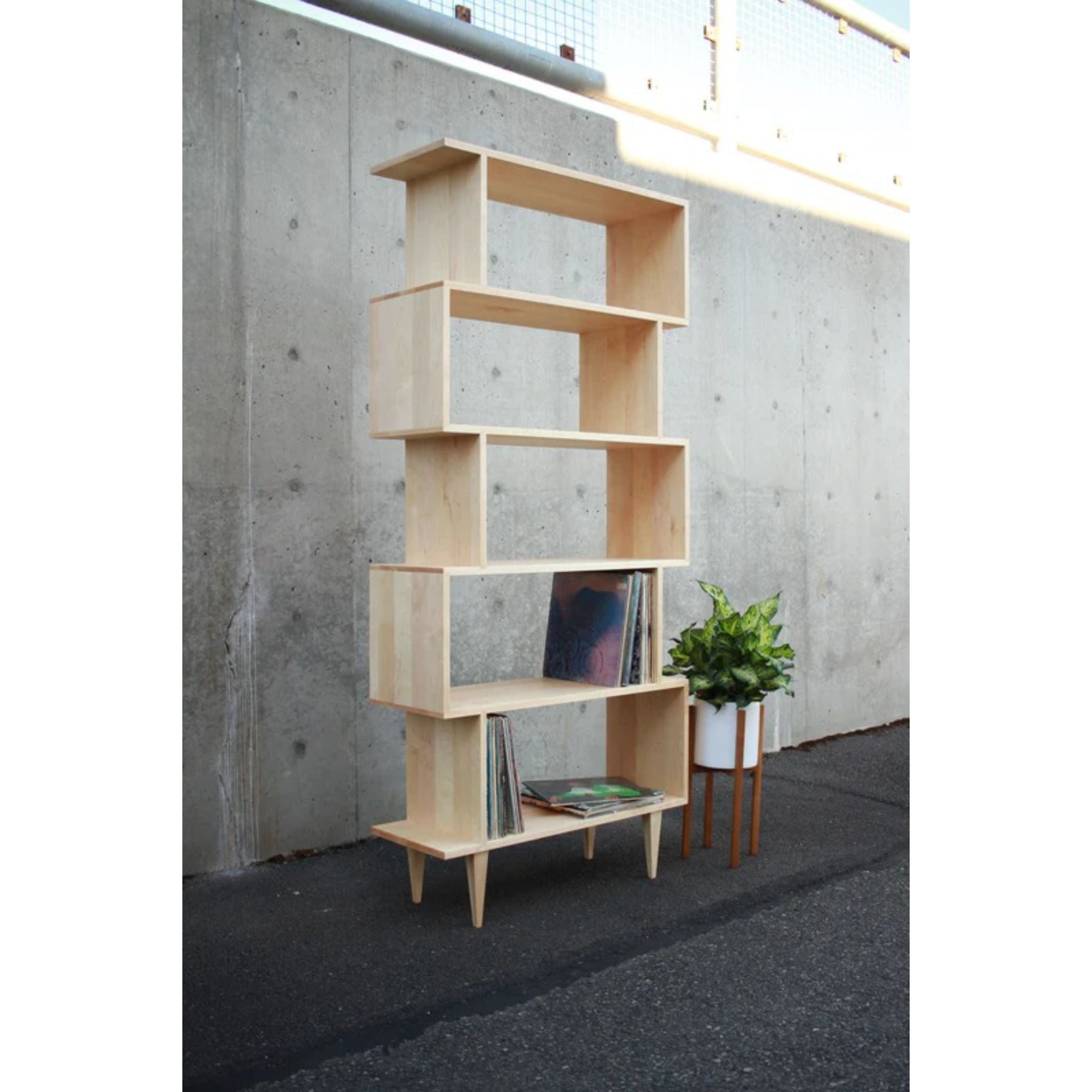 6 Tier Omni Offstack Bookcase BC31 Full View by Tomfoolery Wood Co