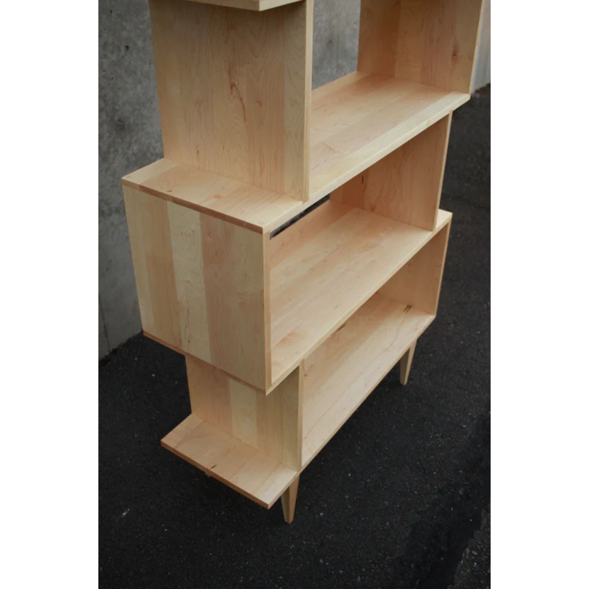 6 Tier Omni Offstack Bookcase BC31 Left Closeup View by Tomfoolery Wood Co
