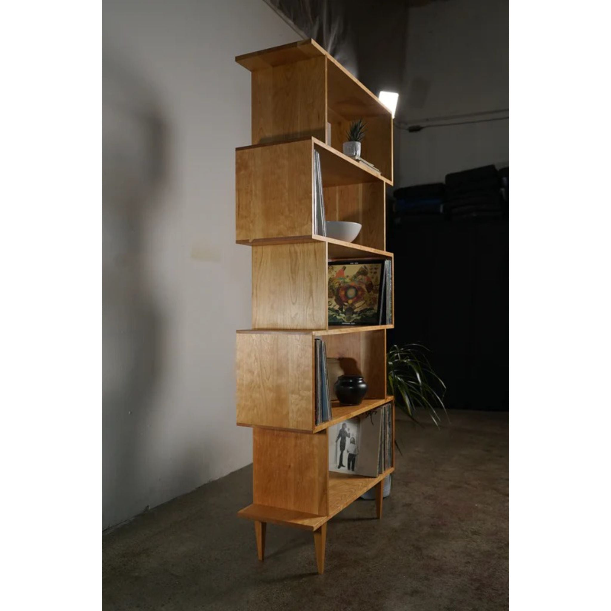 6 Tier Omni Offstack Bookcase BC31 Left Side View by Tomfoolery Wood Co
