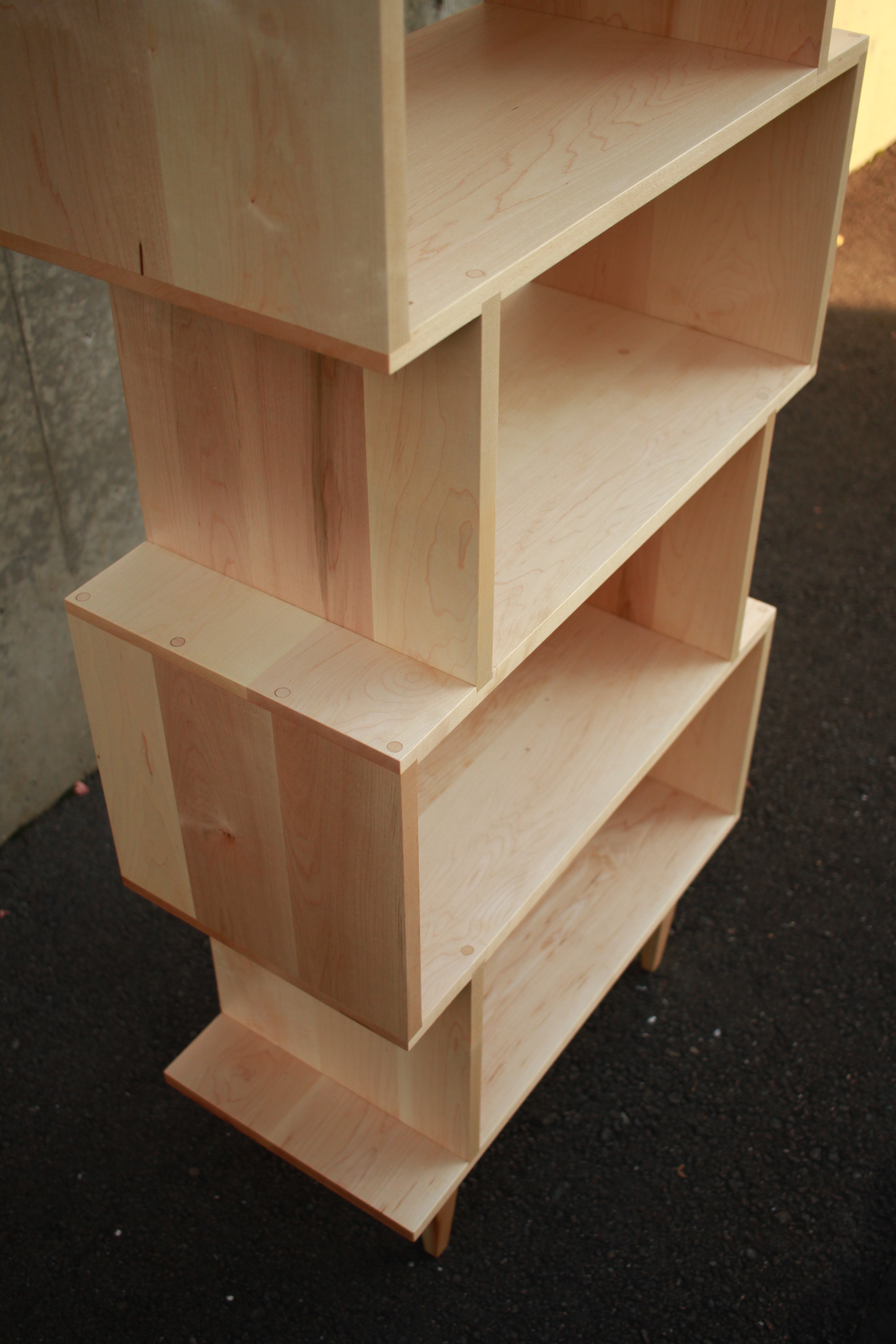 7-Tier Offstack Bookcase BC27 Side Closeup View by Tomfoolery Wood Co