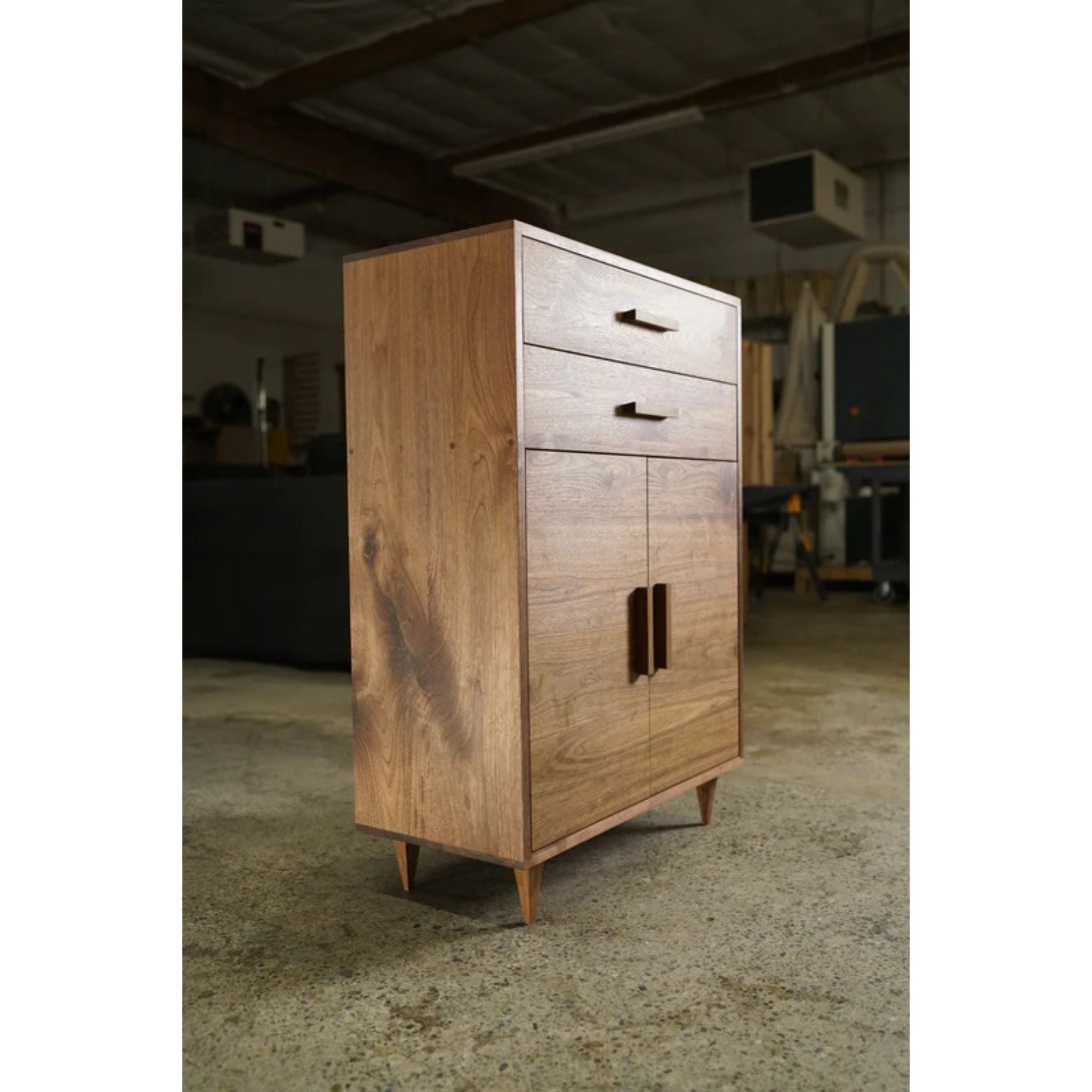 Alden Cabinet 2 Drawers CB02 Left Side View by Tomfoolery Wood Co