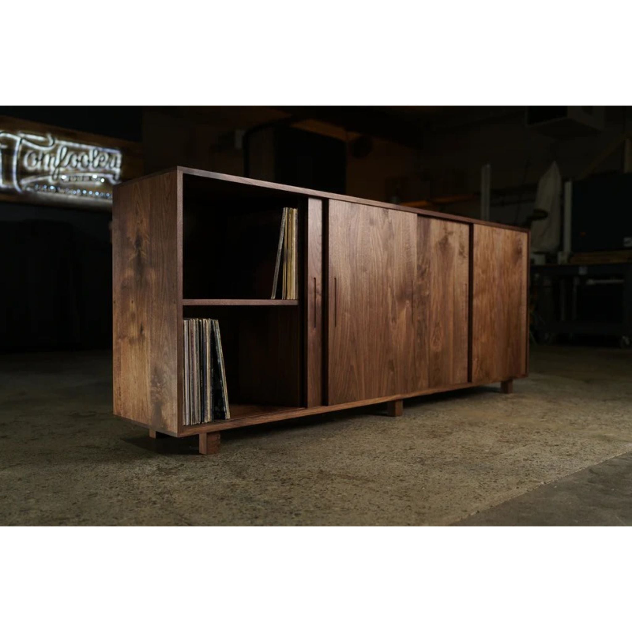 Alessi Console CN72 Front Left Side View by Tomfoolery Wood Co