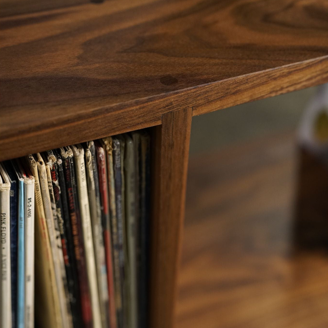 Bainbridge Vinyl Console CN15 Closeup View by Tomfoolery Wood Co