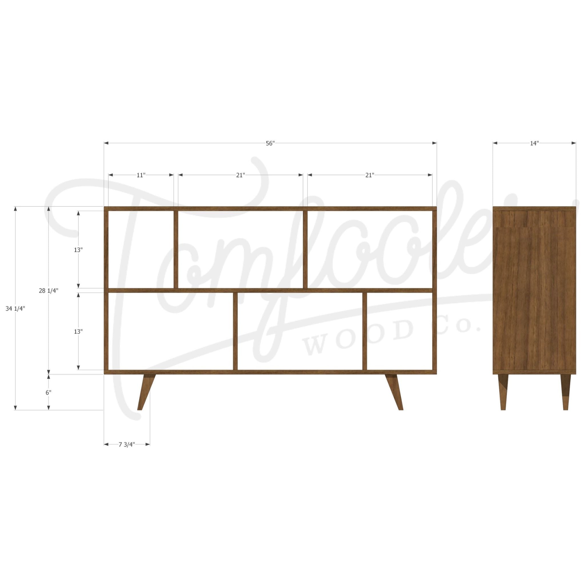 Bainbridge Vinyl Console CN15 Dimensions by Tomfoolery Wood Co