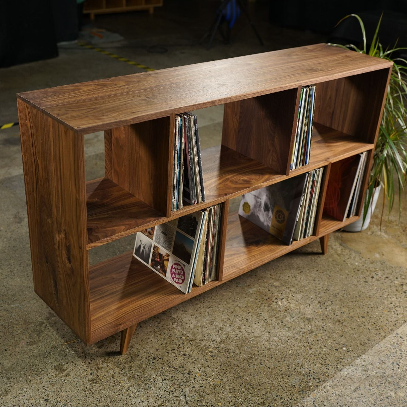 Bainbridge Vinyl Console CN15 Top Front View by Tomfoolery Wood Co