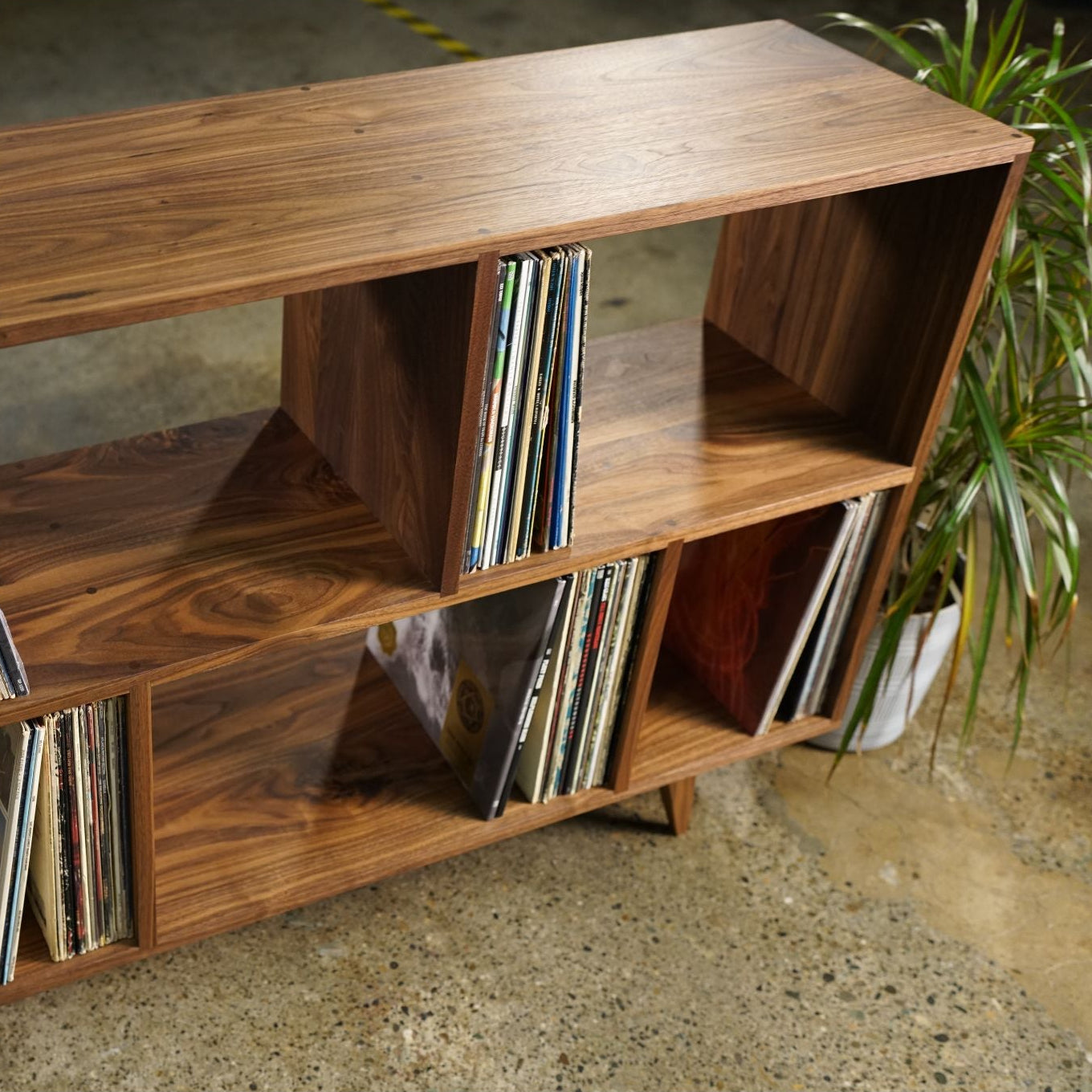 Bainbridge Vinyl Console CN15 Top Right Corner View by Tomfoolery Wood Co