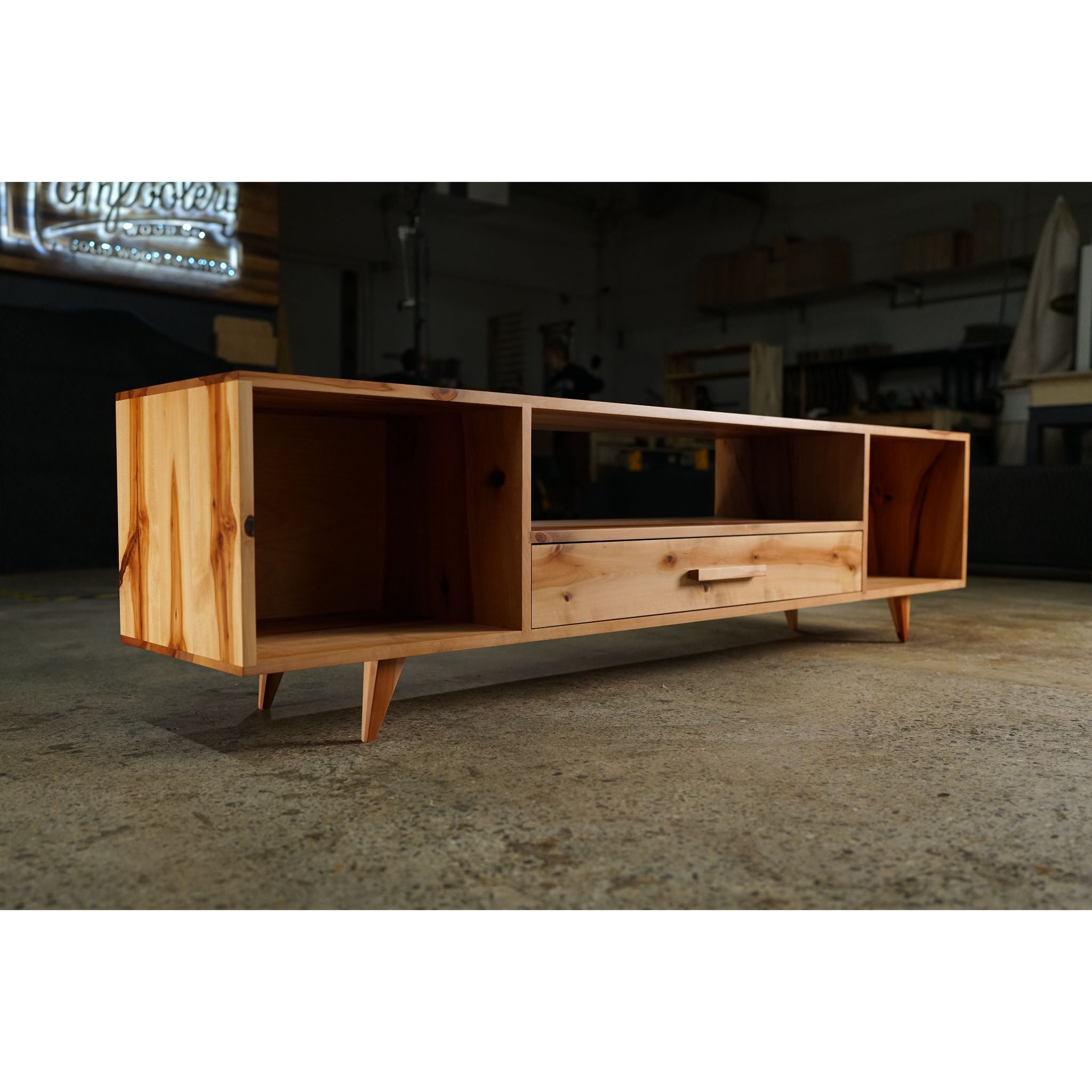 Bakewell Vinyl Console CN16 Full View by Tomfoolery Wood Co
