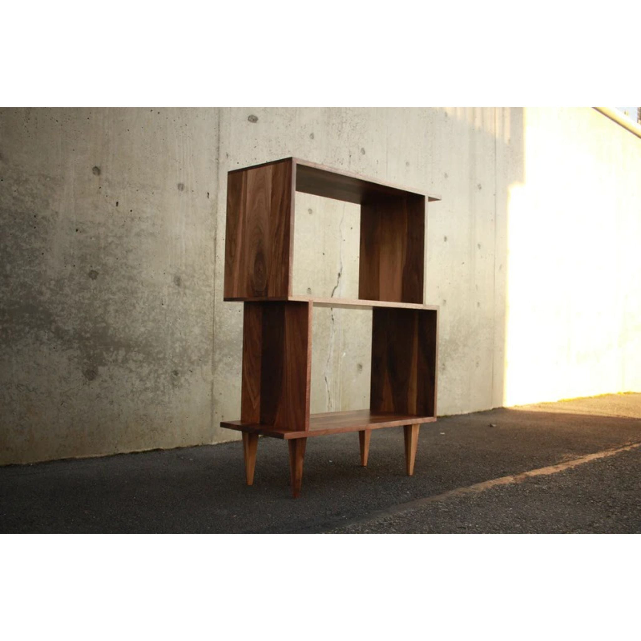 Boot Offstack Bookcase BC23 Side View by Tomfoolery Wood Co