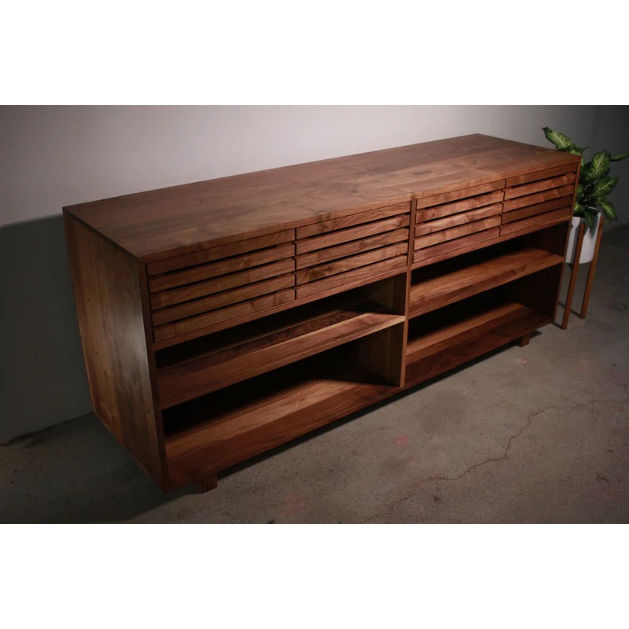 Bork Storage Console CN41 Top Side View by Tomfoolery Wood Co