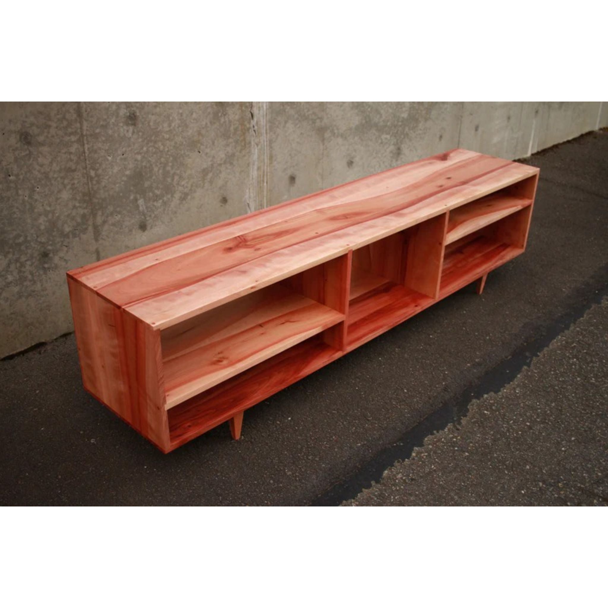 Braca Media Console CN37 Top Front Side View by Tomfoolery Wood Co
