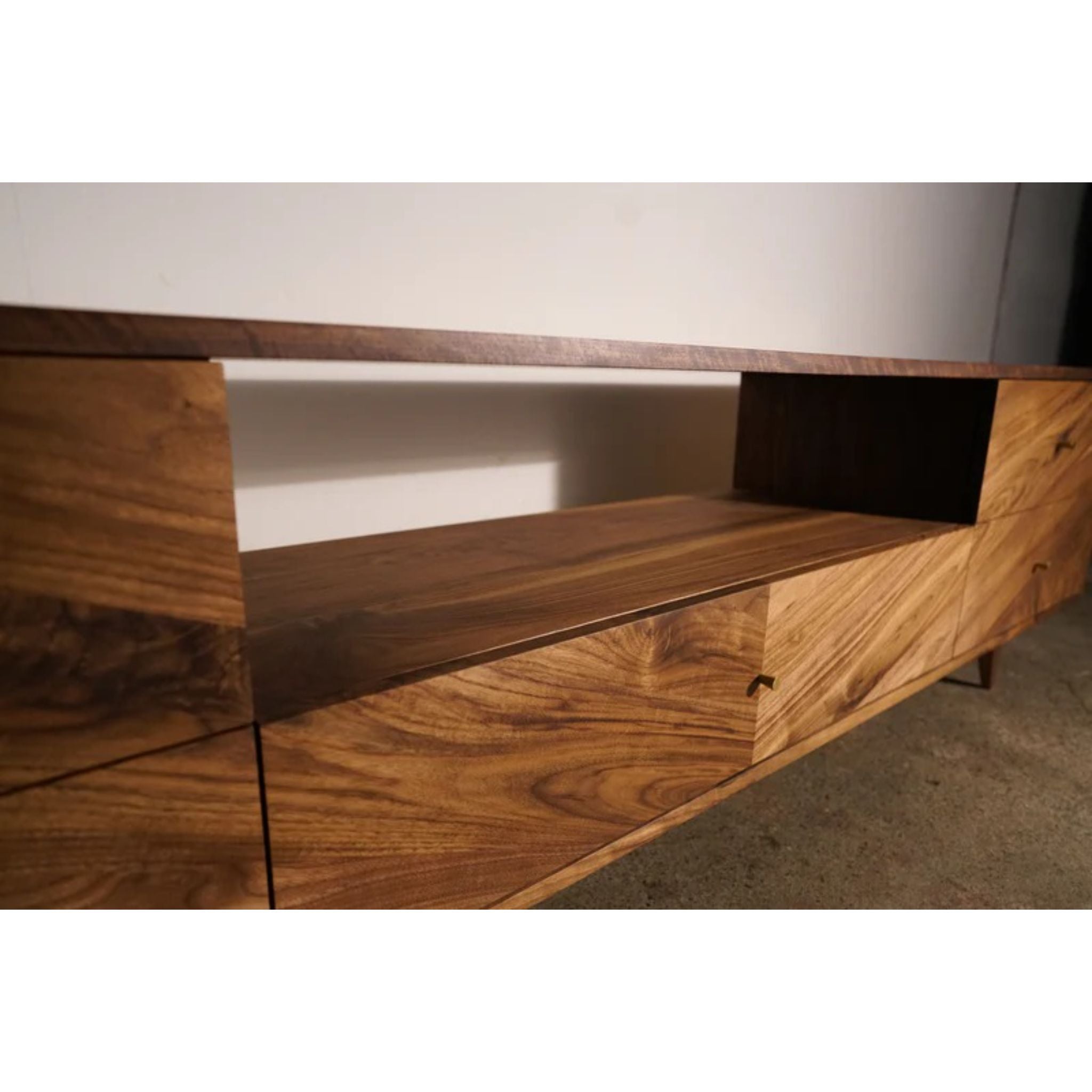 Brooklyn Console 5 Drawers v2 Closeup View by Tomfoolery Wood Co