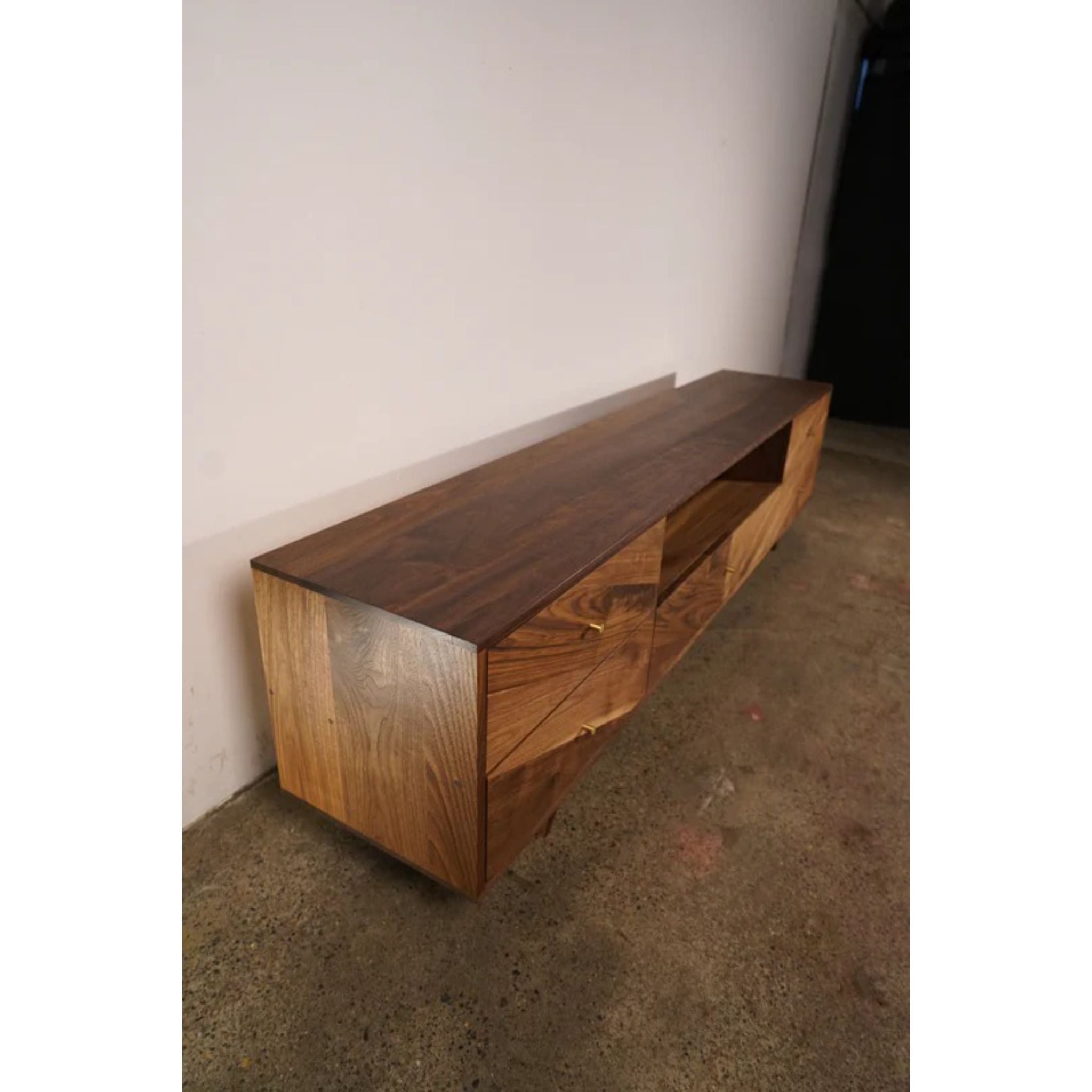 Brooklyn Console 5 Drawers v2 Top Left View by Tomfoolery Wood Co