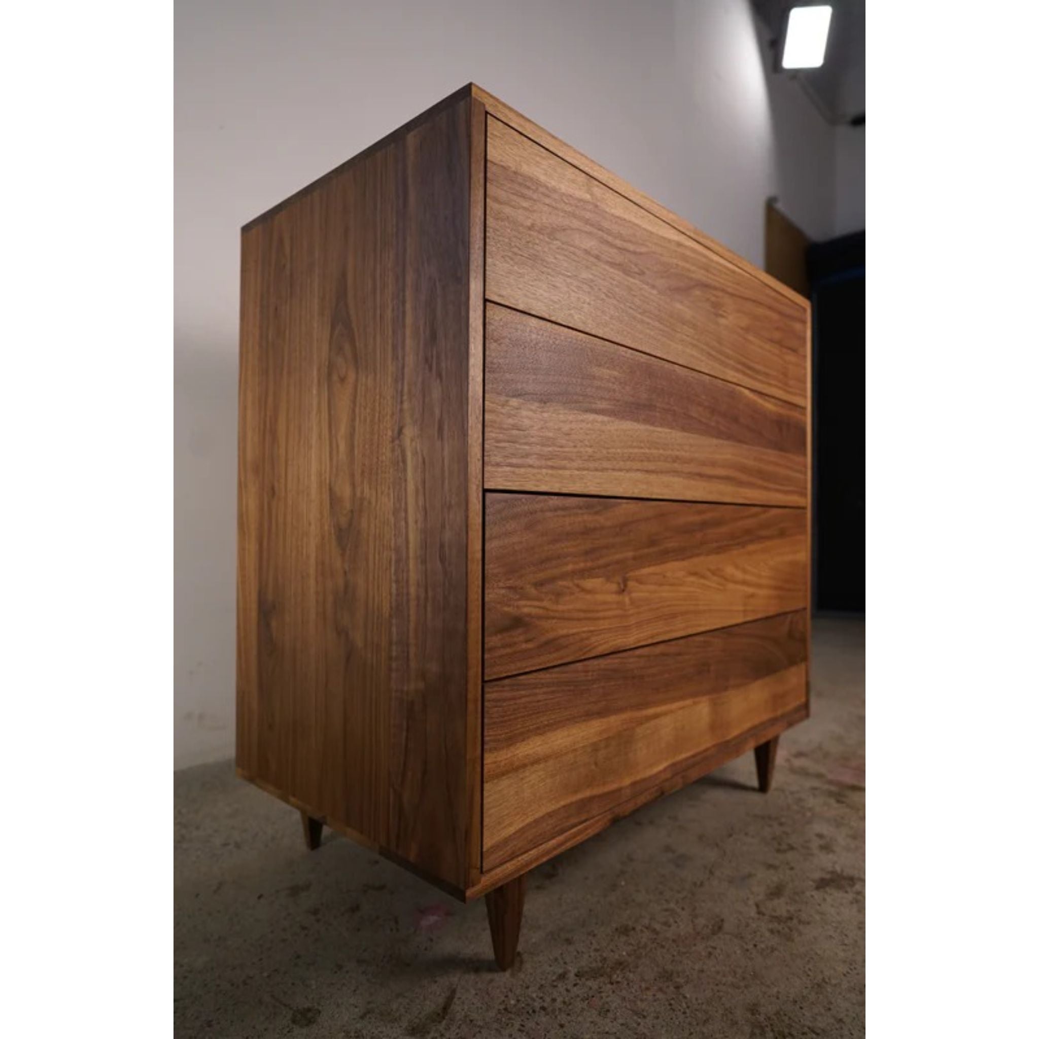 Chest of Drawers 4 Drawer DR08 Left Side View by Tomfoolery Wood Co