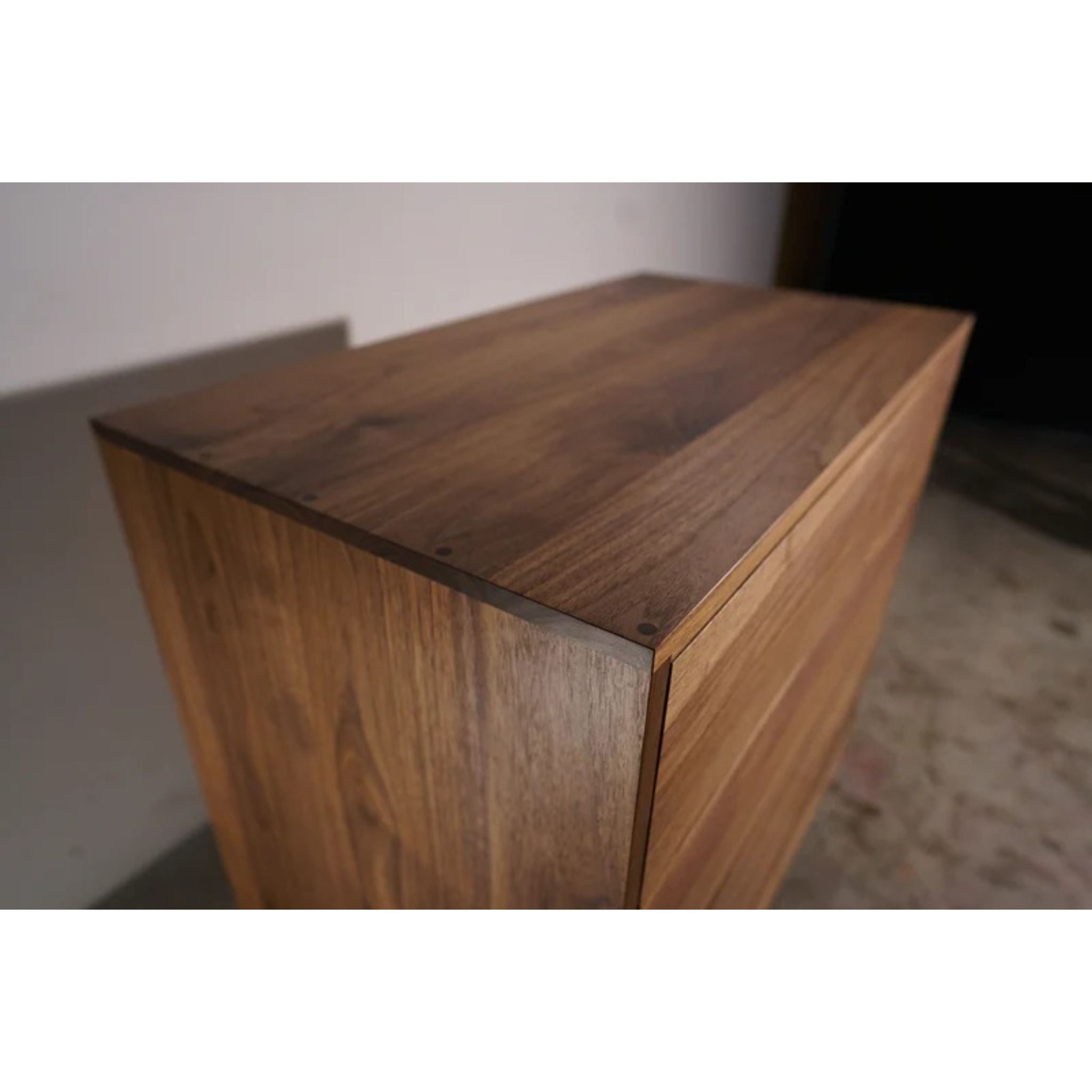 Chest of Drawers 4 Drawer DR08 Top Side View by Tomfoolery Wood Co