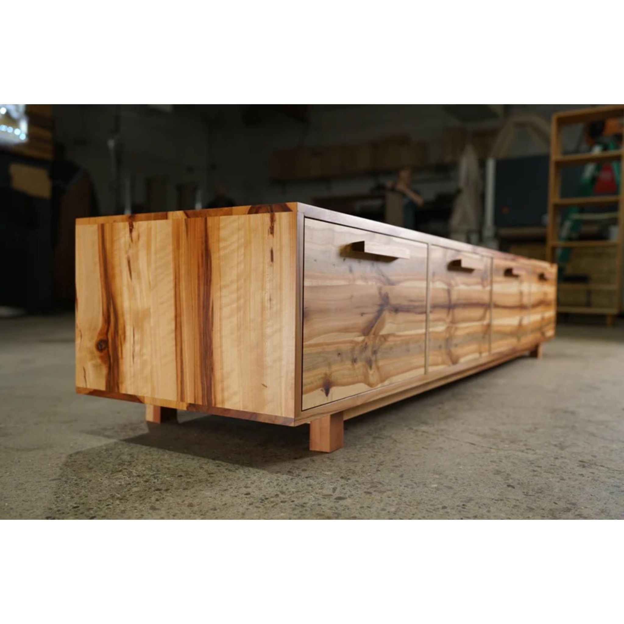Clarkson Drawer Bench 86 W BN06 Left Side View by Tomfoolery Wood Co