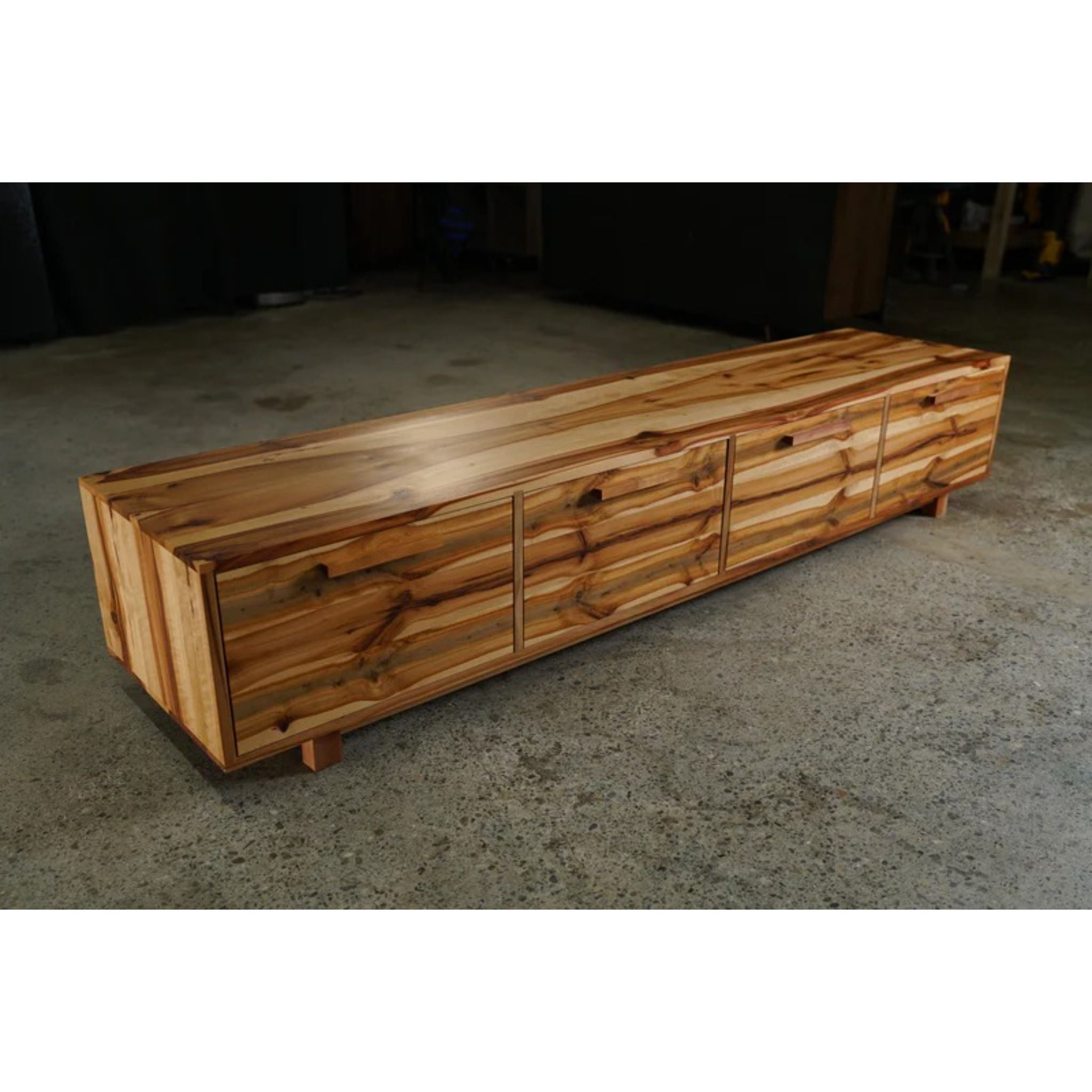 Clarkson Drawer Bench 86 W BN06 Top Side Full View by Tomfoolery Wood Co