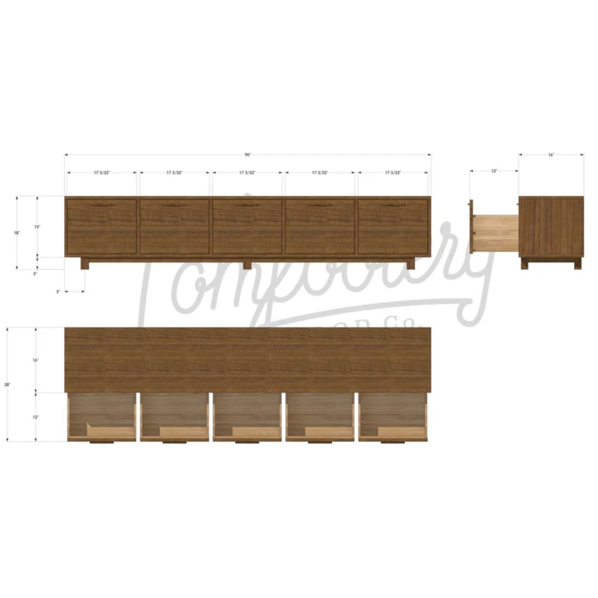 Clarkson Drawer Bench 90 W BN11 Dimensions by Tomfoolery Wood Co