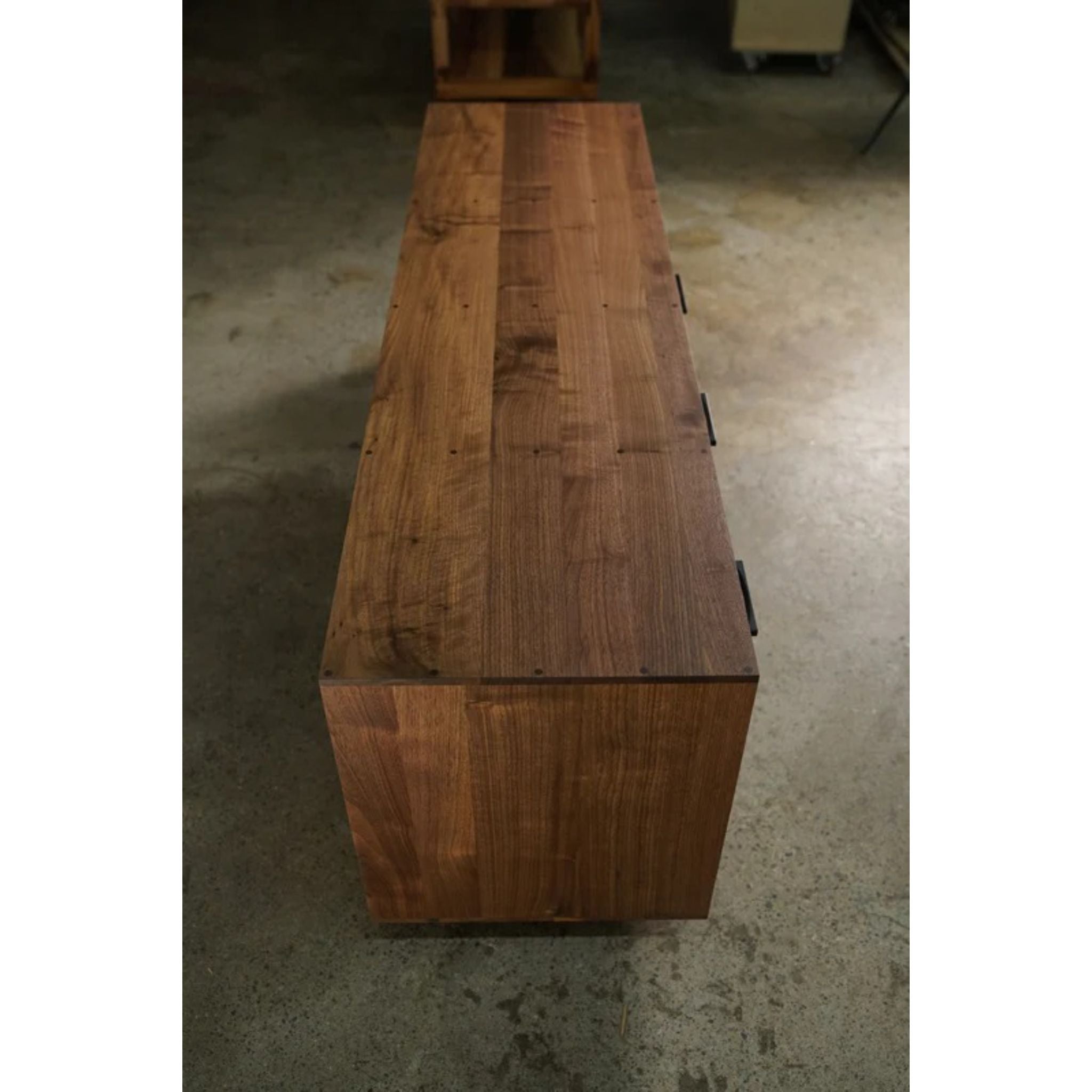 Collins Media Console CN66 Top Left Side Corner View by Tomfoolery Wood Co