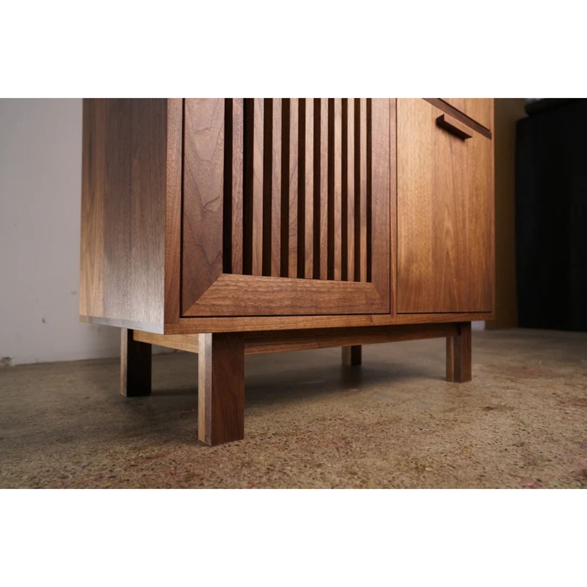 Connolly Bar Cabinet ALT1 BR12 Bottom Side View by Tomfoolery Wood Co