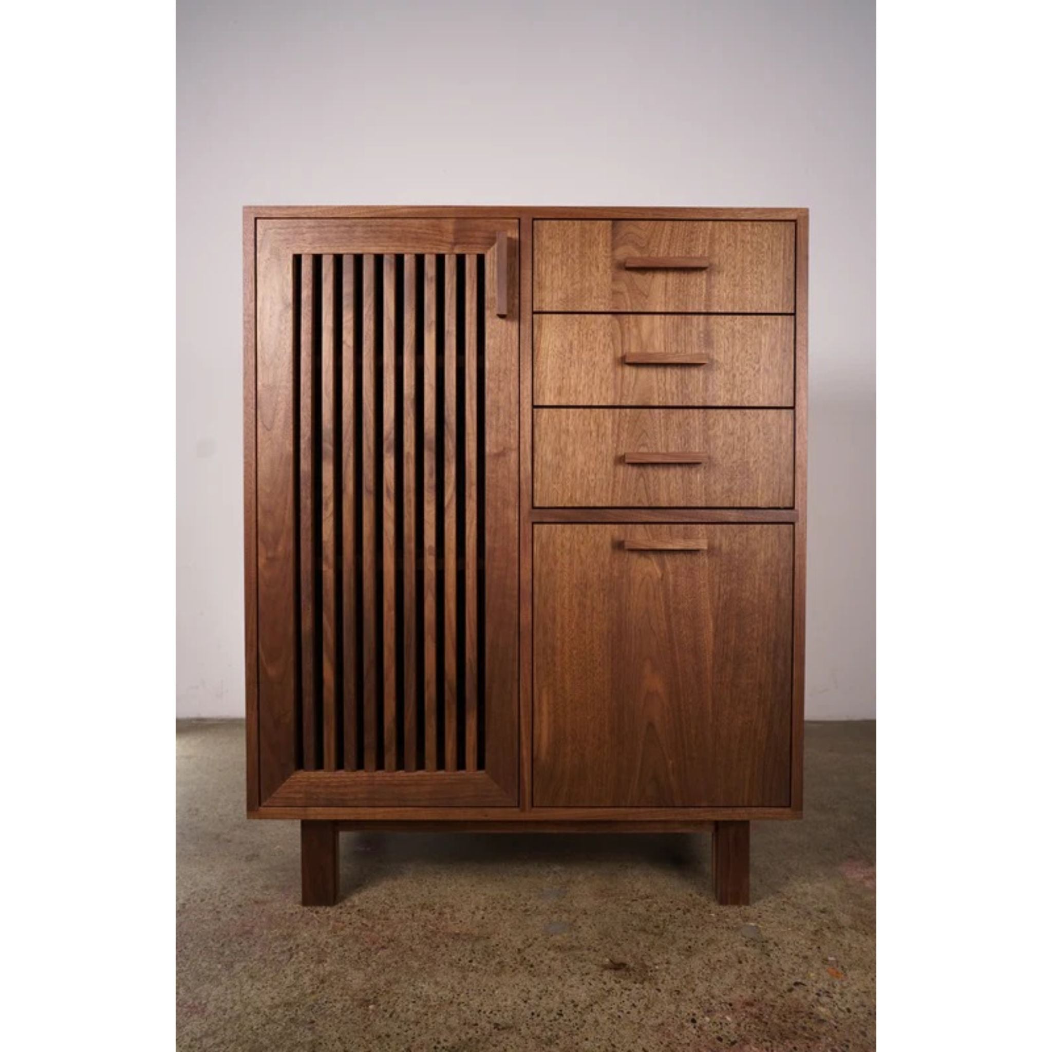 Connolly Bar Cabinet ALT1 BR12 Front View by Tomfoolery Wood Co