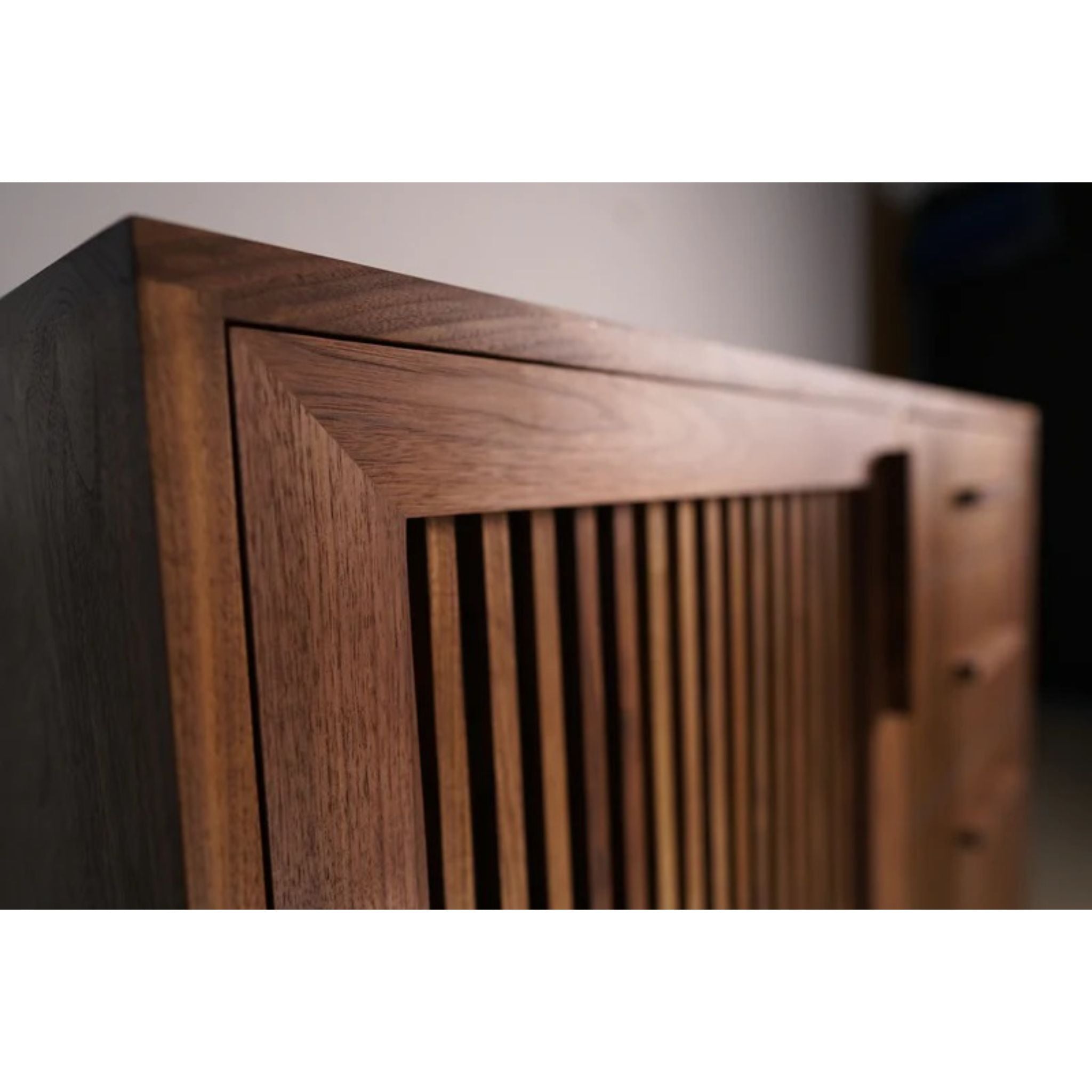 Connolly Bar Cabinet BR15 Top Left Corner View by Tomfoolery Wood Co