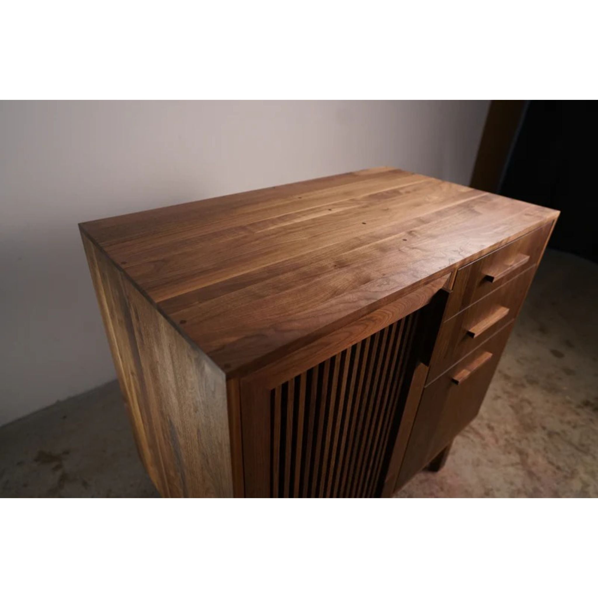 Connolly Bar Cabinet BR15 Top Side View by Tomfoolery Wood Co