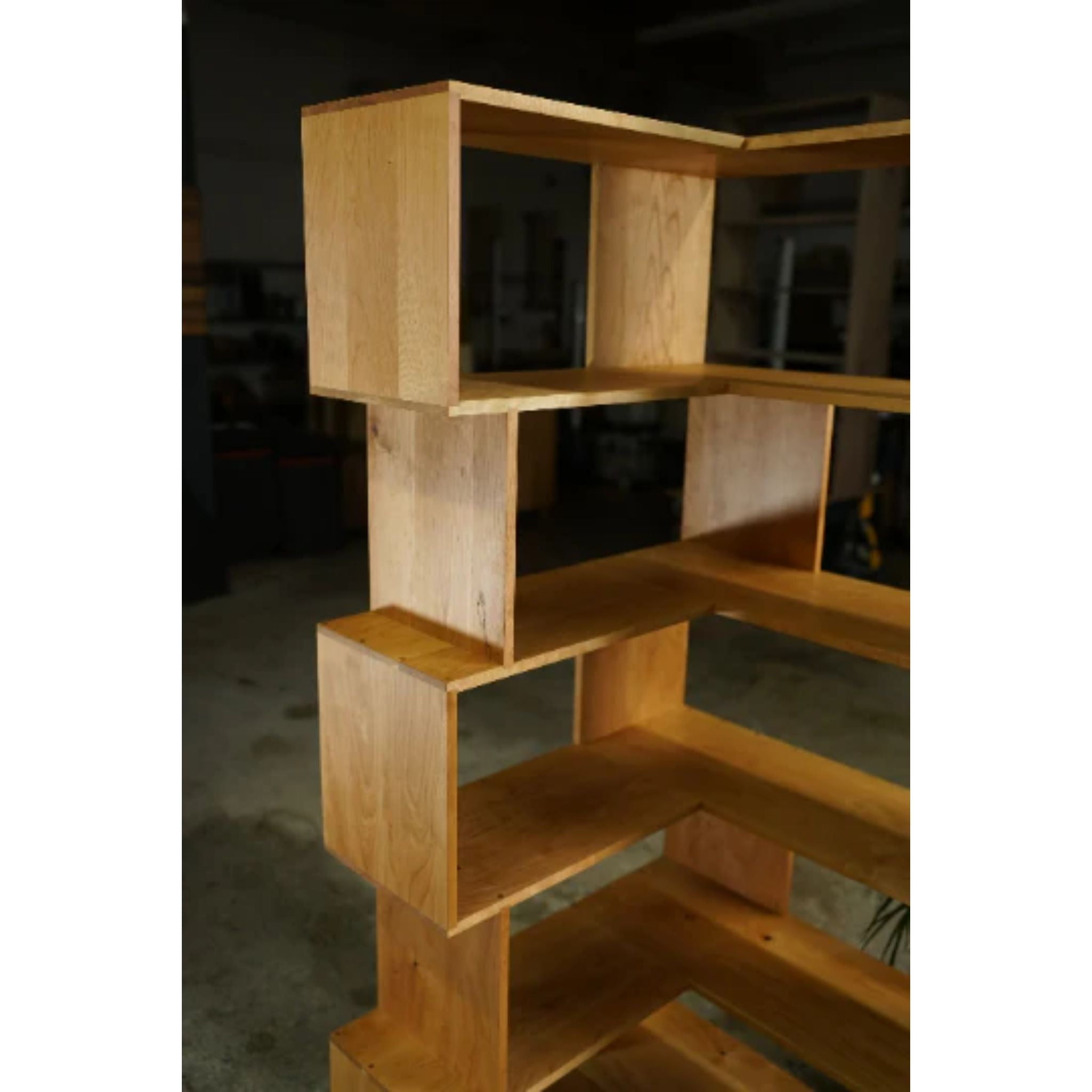 Corner Offstack Bookcase Balanced BC10 Left Corner View by Tomfoolery Wood Co