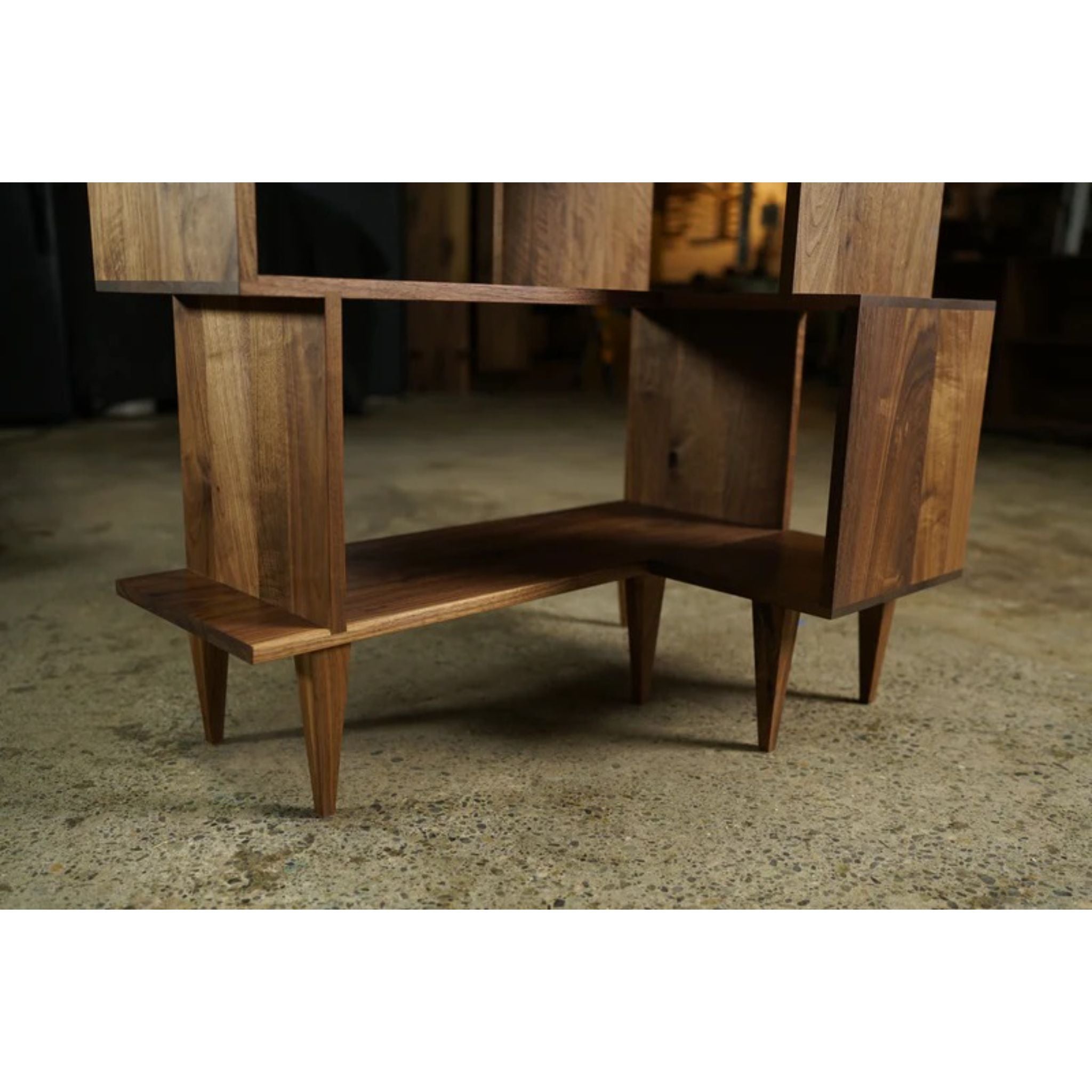 Corner Offstack Bookcase Narrow BC09 Bottom View by Tomfoolery Wood Co