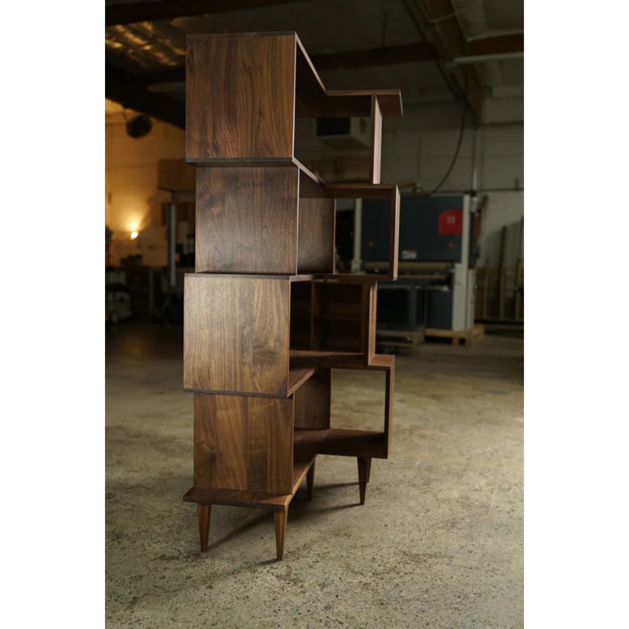 Corner Offstack Bookcase Narrow BC09 Left Corner View by Tomfoolery Wood Co