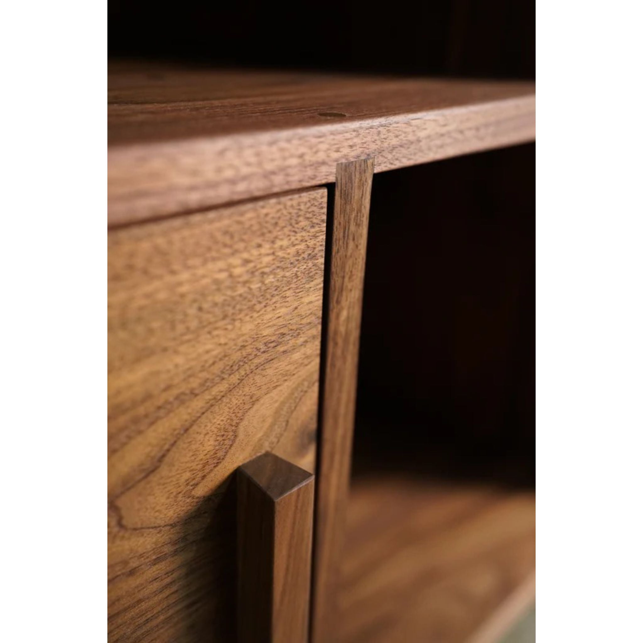 Couzens Vinyl Console 2 Door CN78 Closeup View by Tomfoolery Wood Co