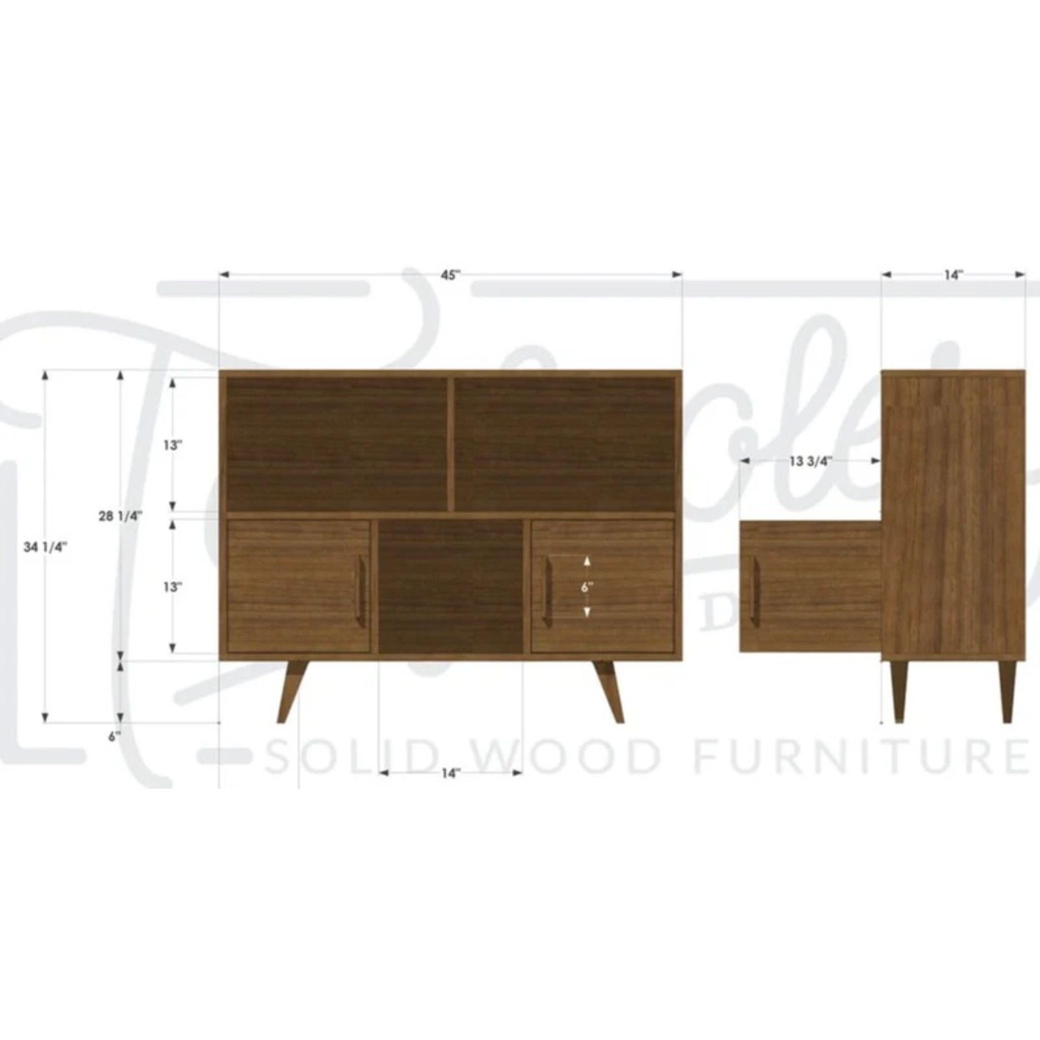 Couzens Vinyl Console 2 Door CN78 Dimensions by Tomfoolery Wood Co