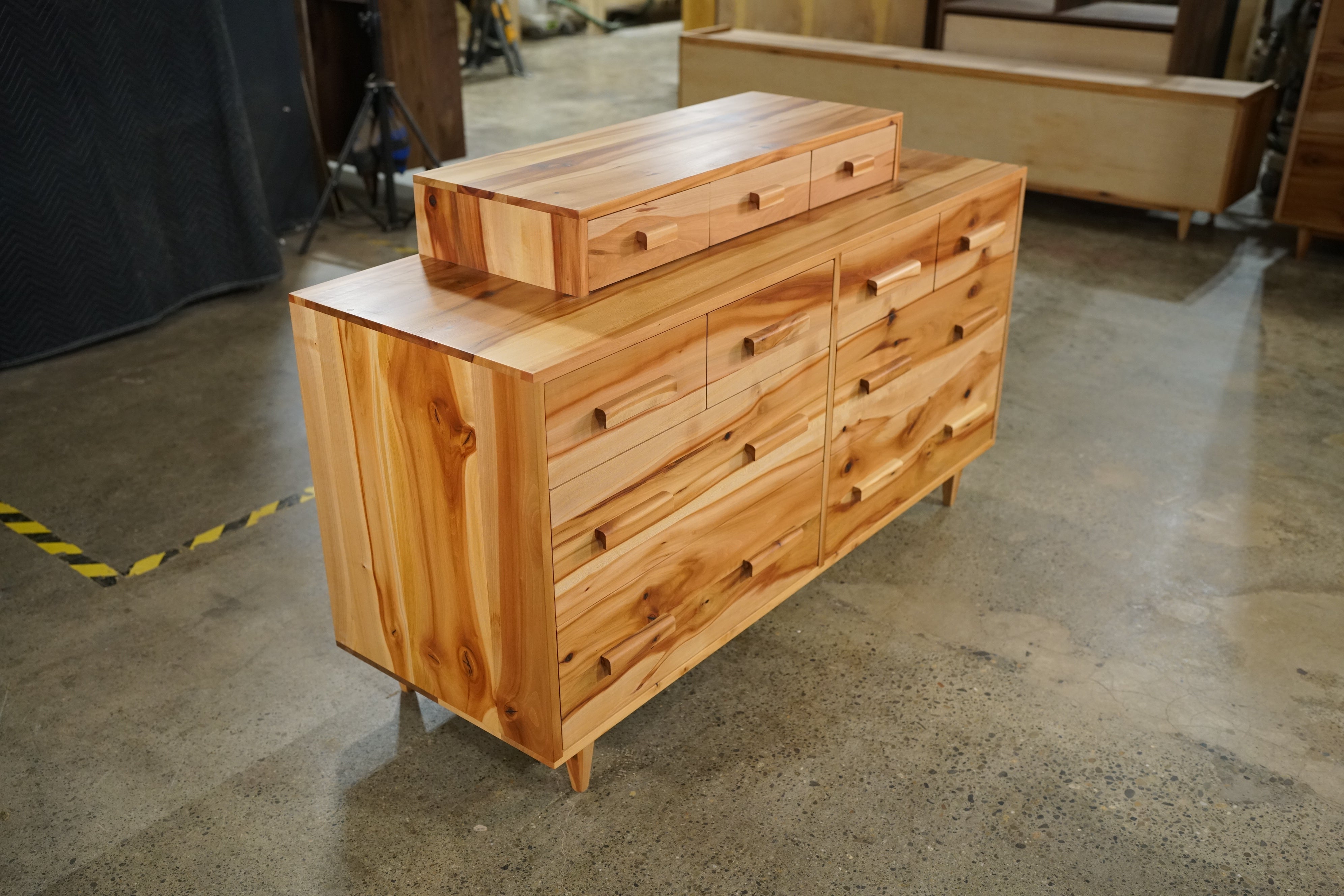 Lowboy Madrone Dresser -11 Drawer