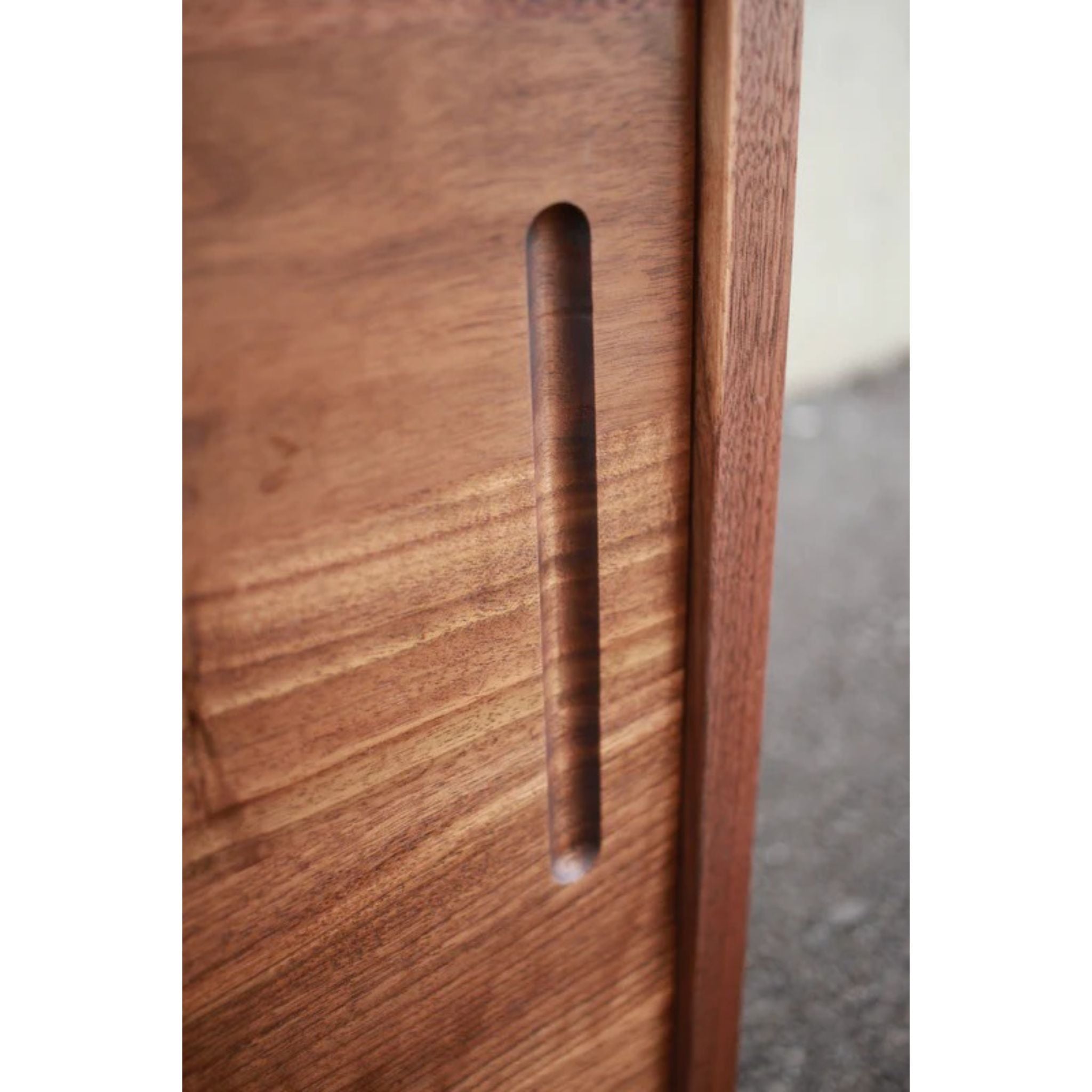 Danielson Vinyl Console CN96 Closeup View by Tomfoolery Wood Co