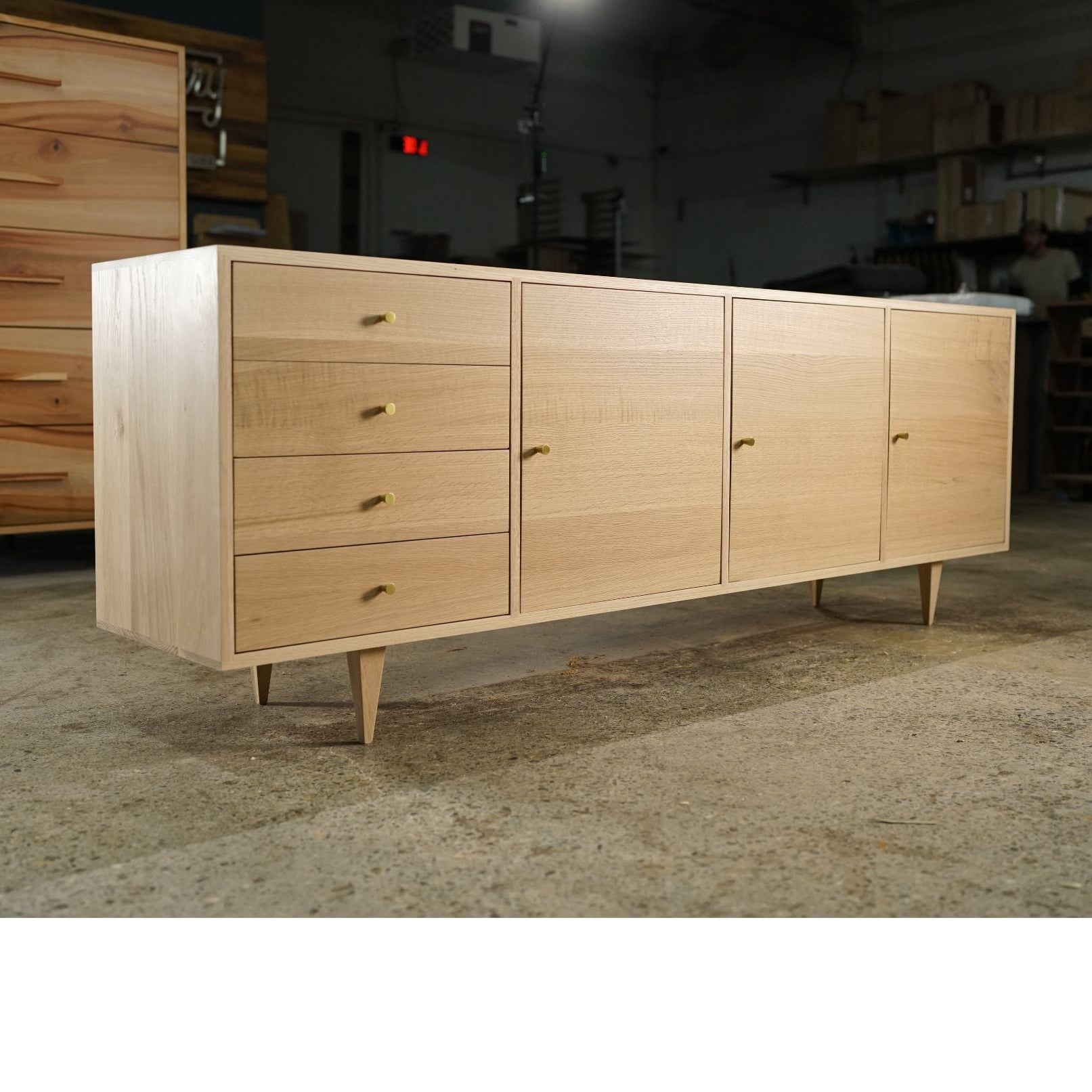 Danish Modern Console - 4 Drawer (Left)
