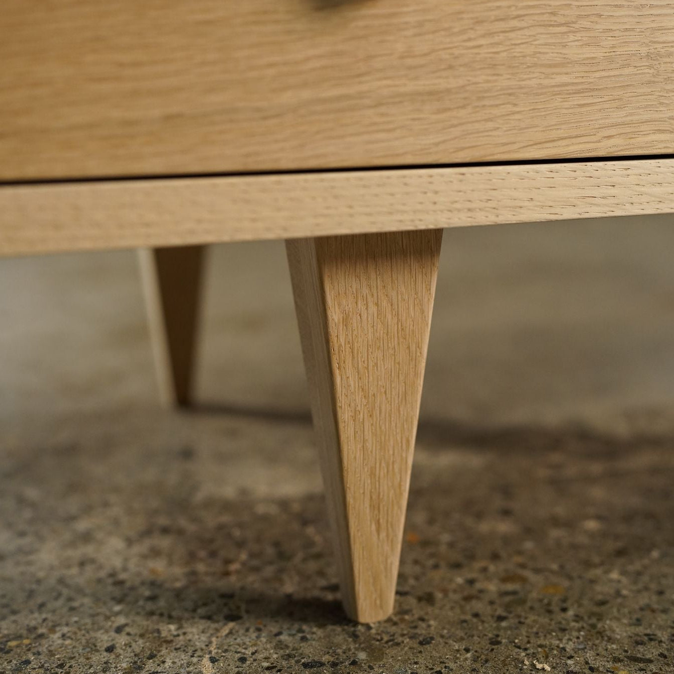 Danish Modern Console 4 Drawer (Left) CN12 Bottom View by Tomfoolery Wood Co