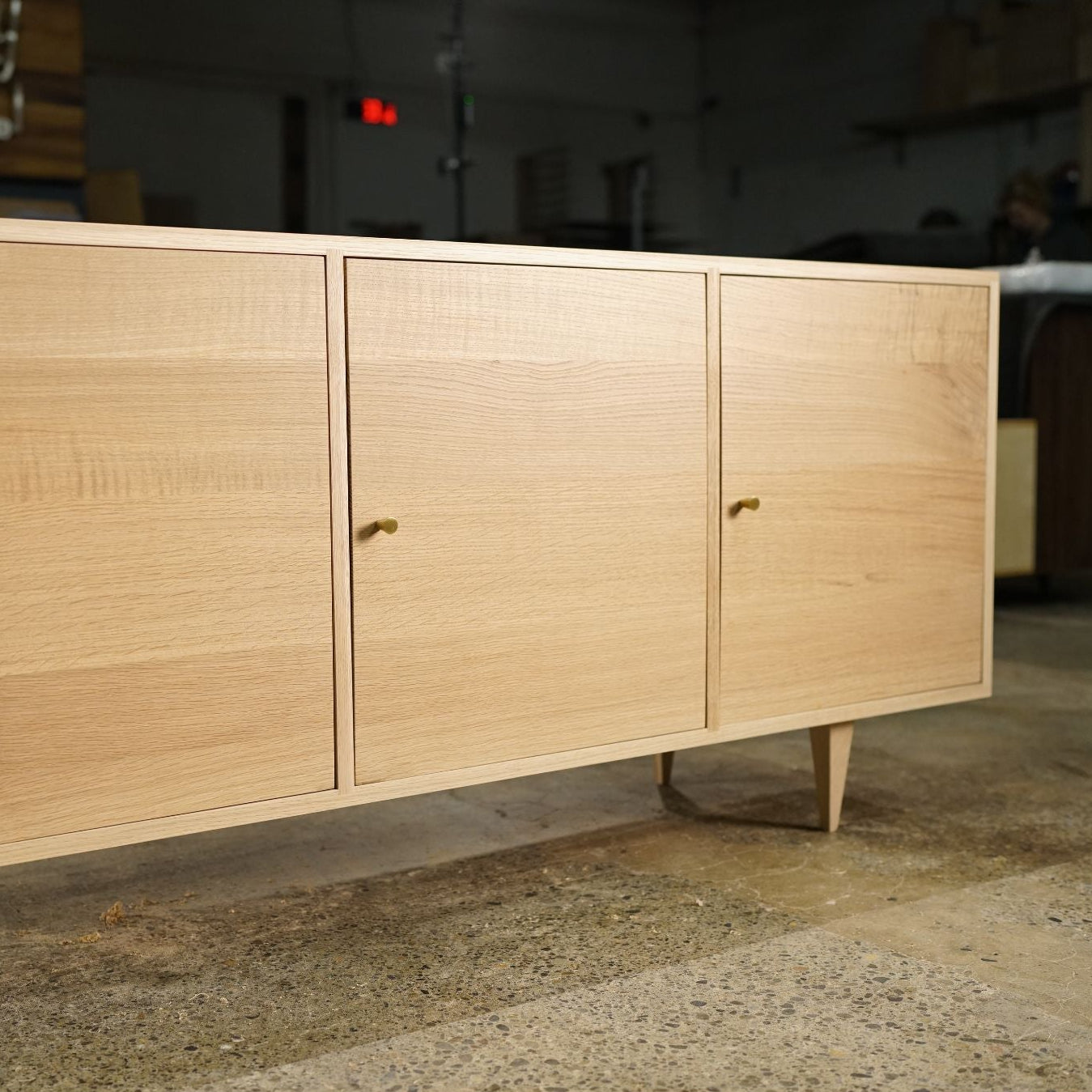 Danish Modern Console 4 Drawer (Left) CN12 Cabinet Doors View by Tomfoolery Wood Co