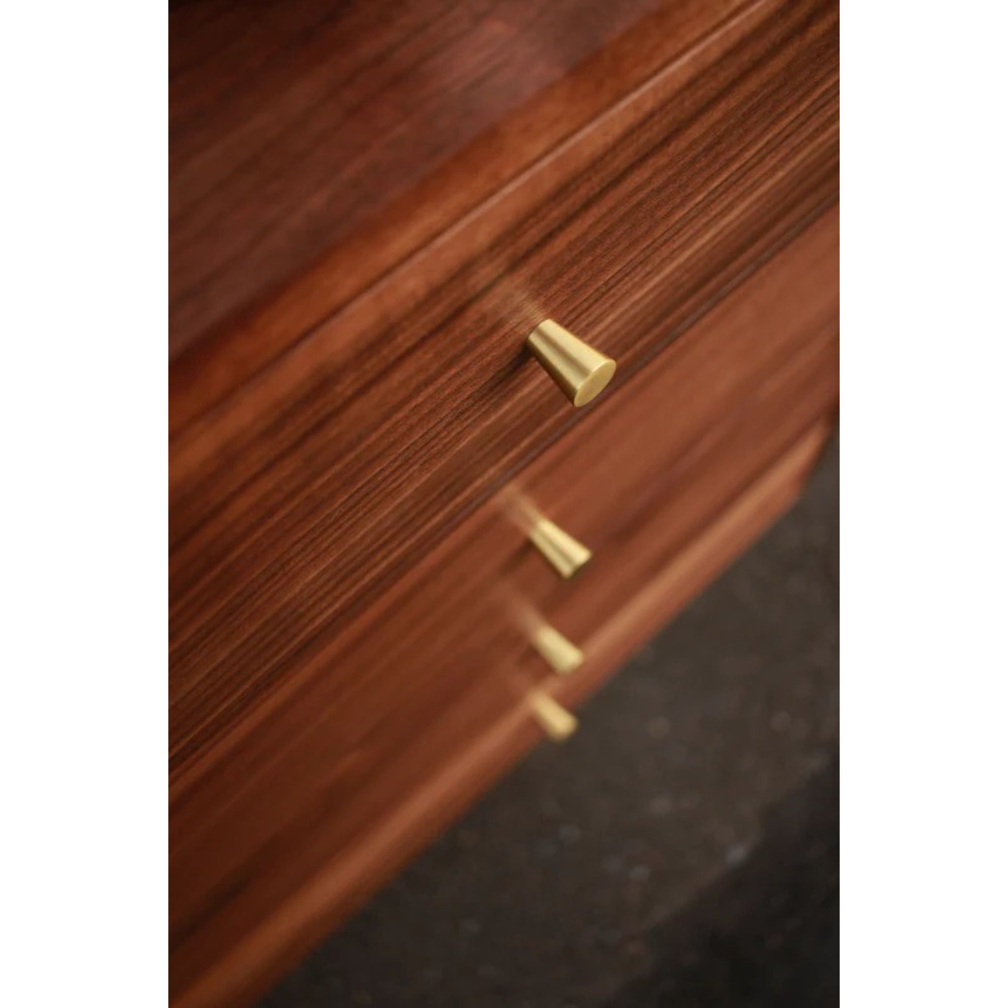 Danish Modern Console CN34 Handle Closeup View by Tomfoolery Wood Co
