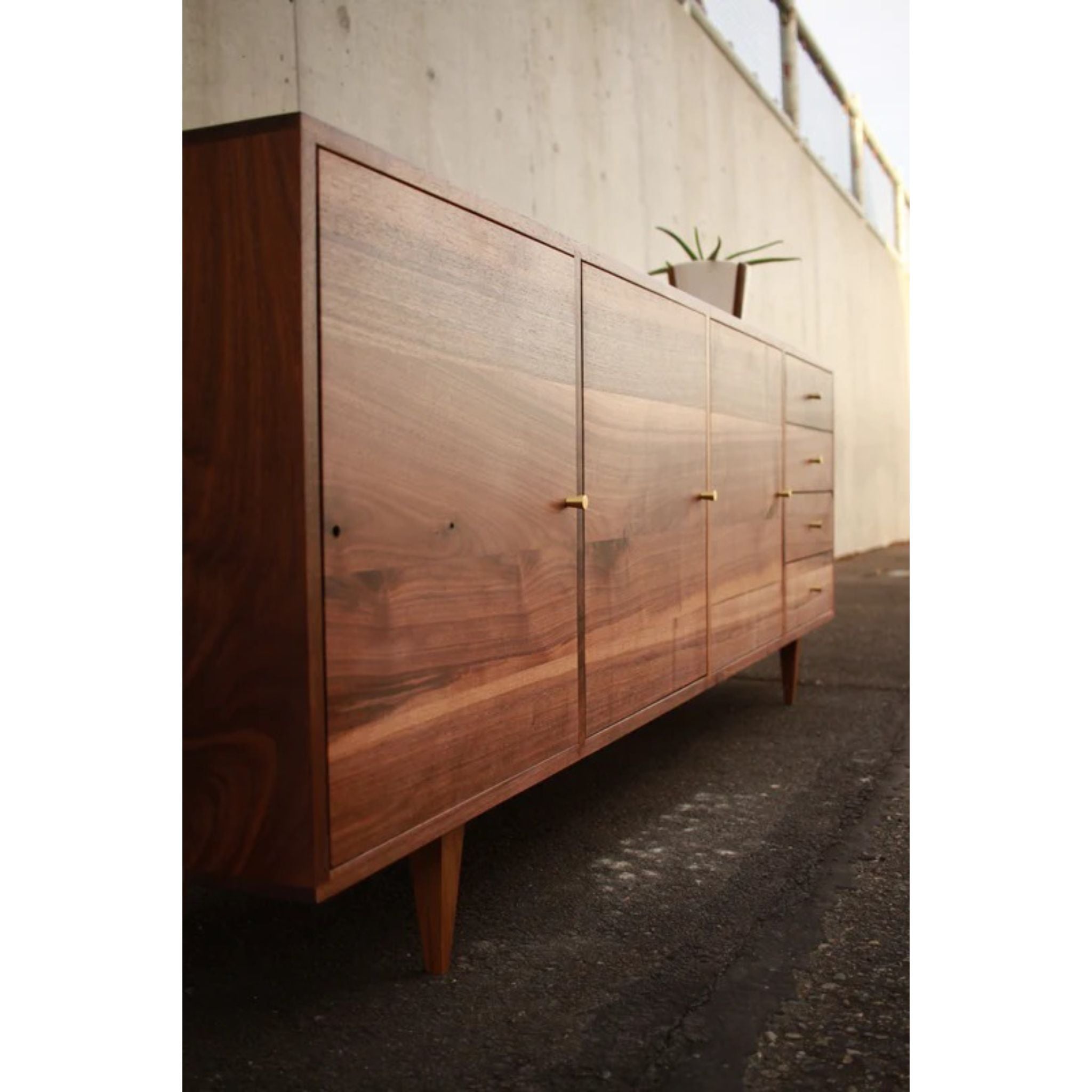 Danish Modern Console CN34 Left Side Closeup View by Tomfoolery Wood Co