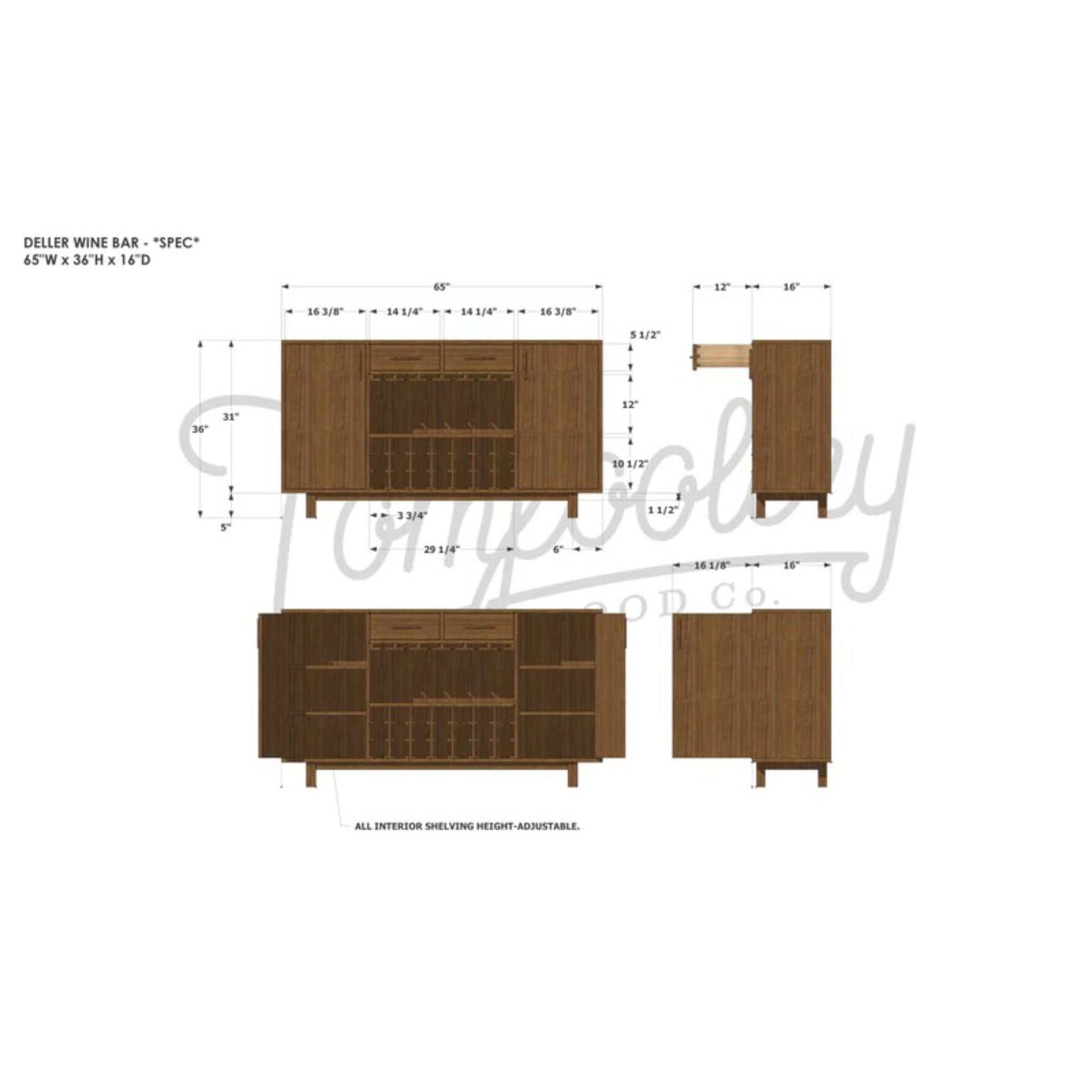 Deller Wine Bar BR11 Dimensions by Tomfoolery Wood Co