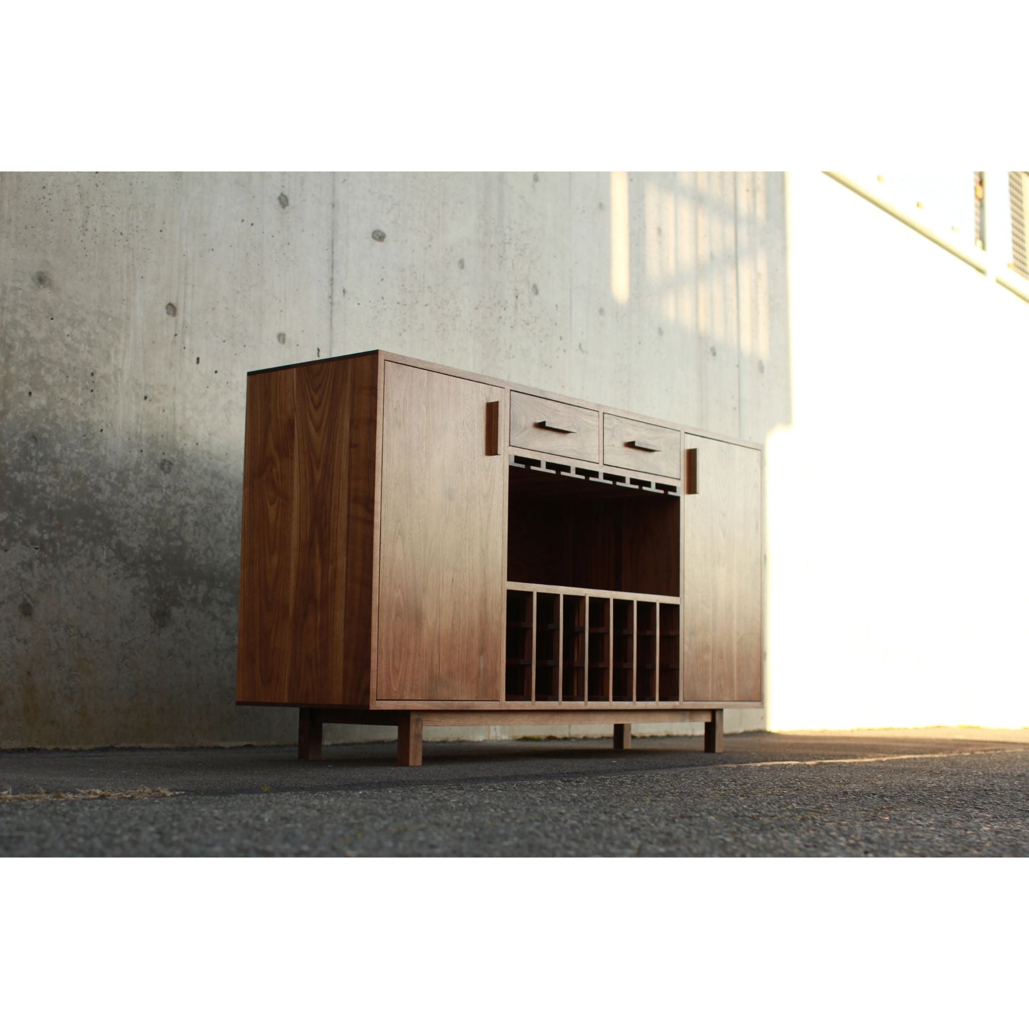 Deller Wine Bar BR11 Left Front Side View by Tomfoolery Wood Co