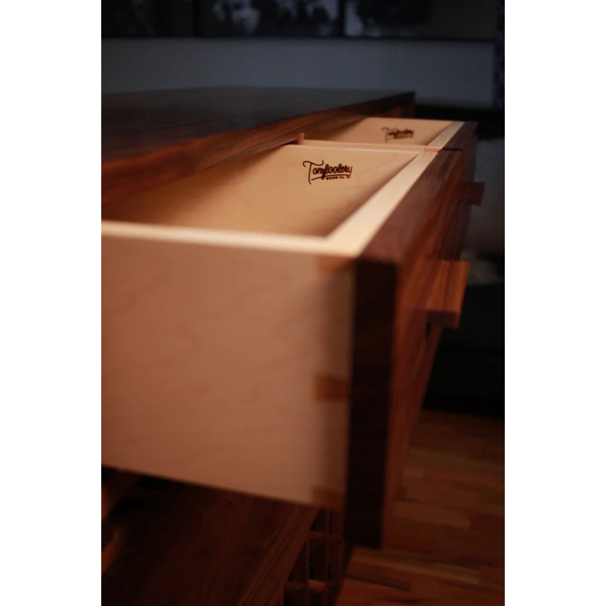 Deller Wine Bar BR11 Left Opened Drawers View by Tomfoolery Wood Co